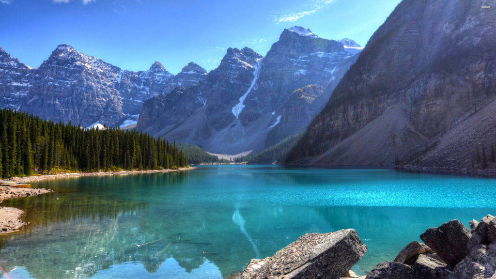 Peaceful And Beautiful Blue Lake Background
