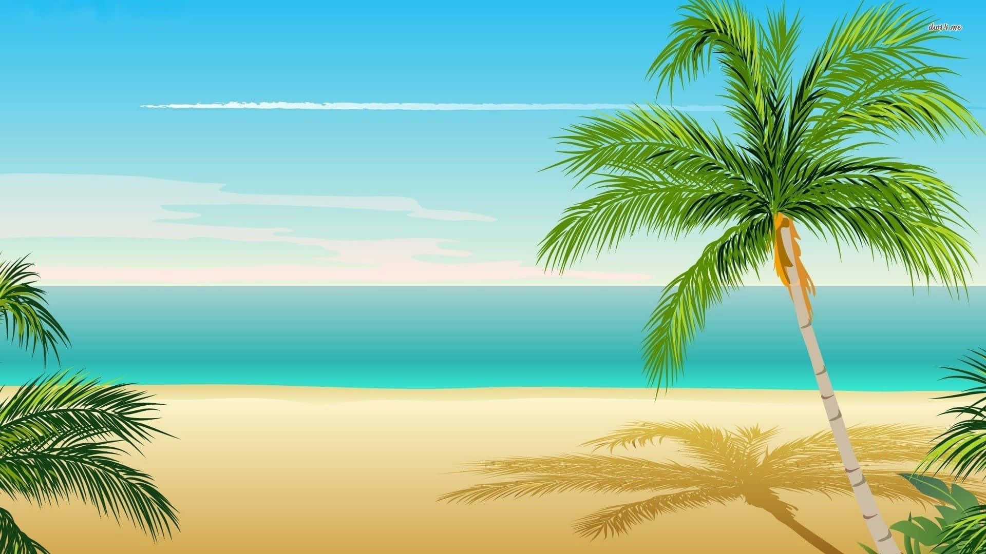 Peaceful Desktop Background With Palm Tree Background