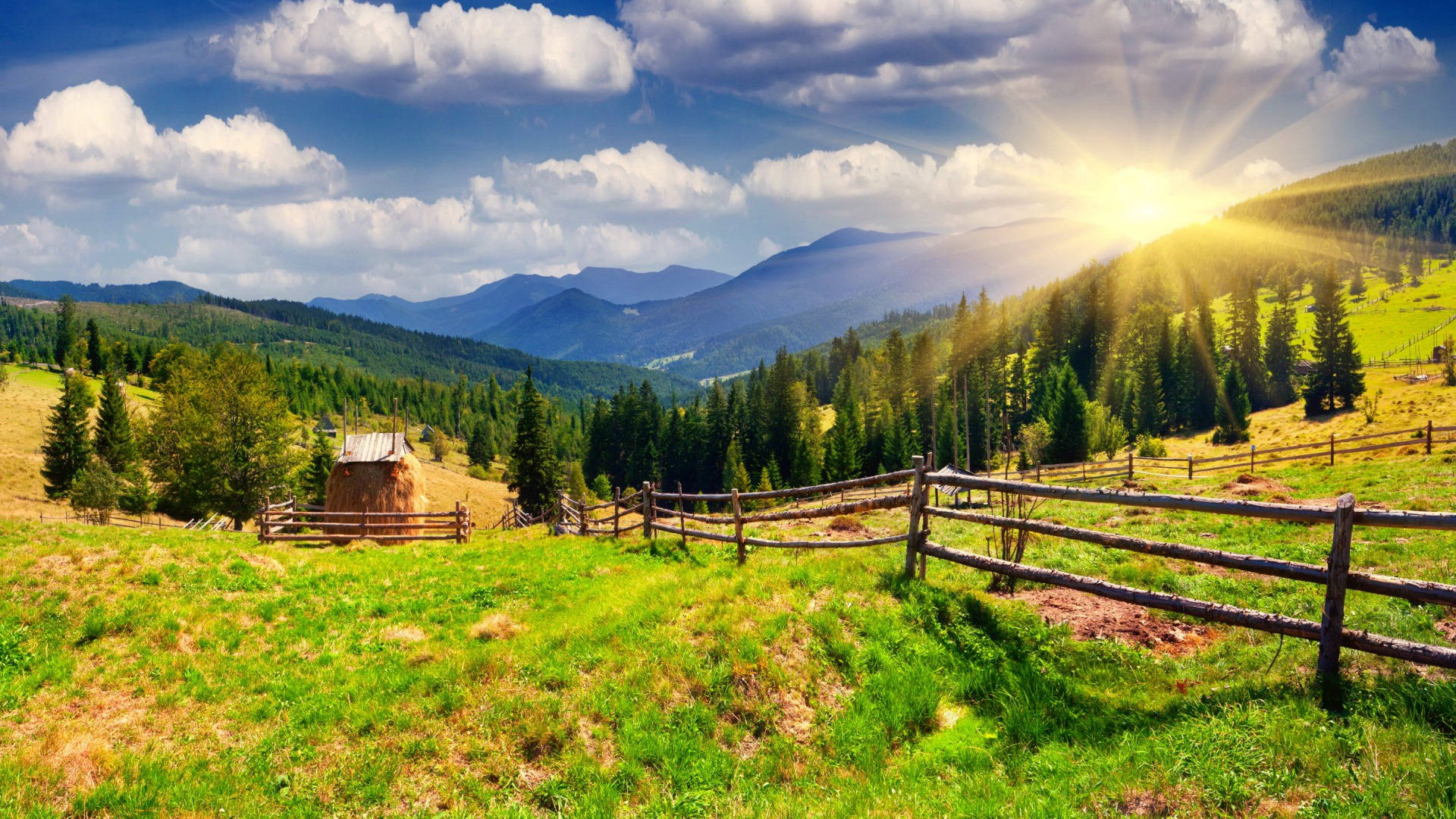 Peaceful Farmland Paradise Background