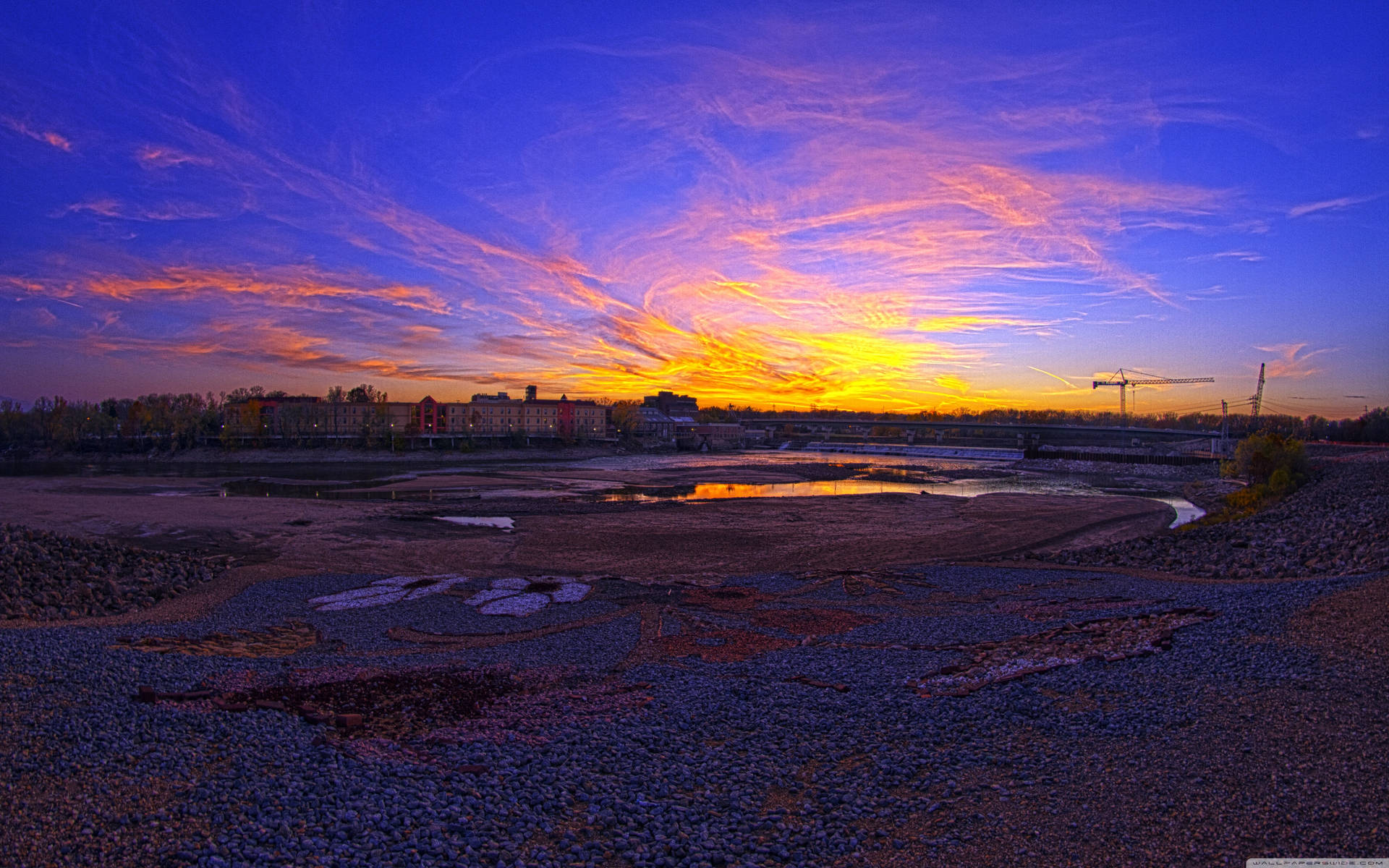 Peaceful Kansas Sunset Background