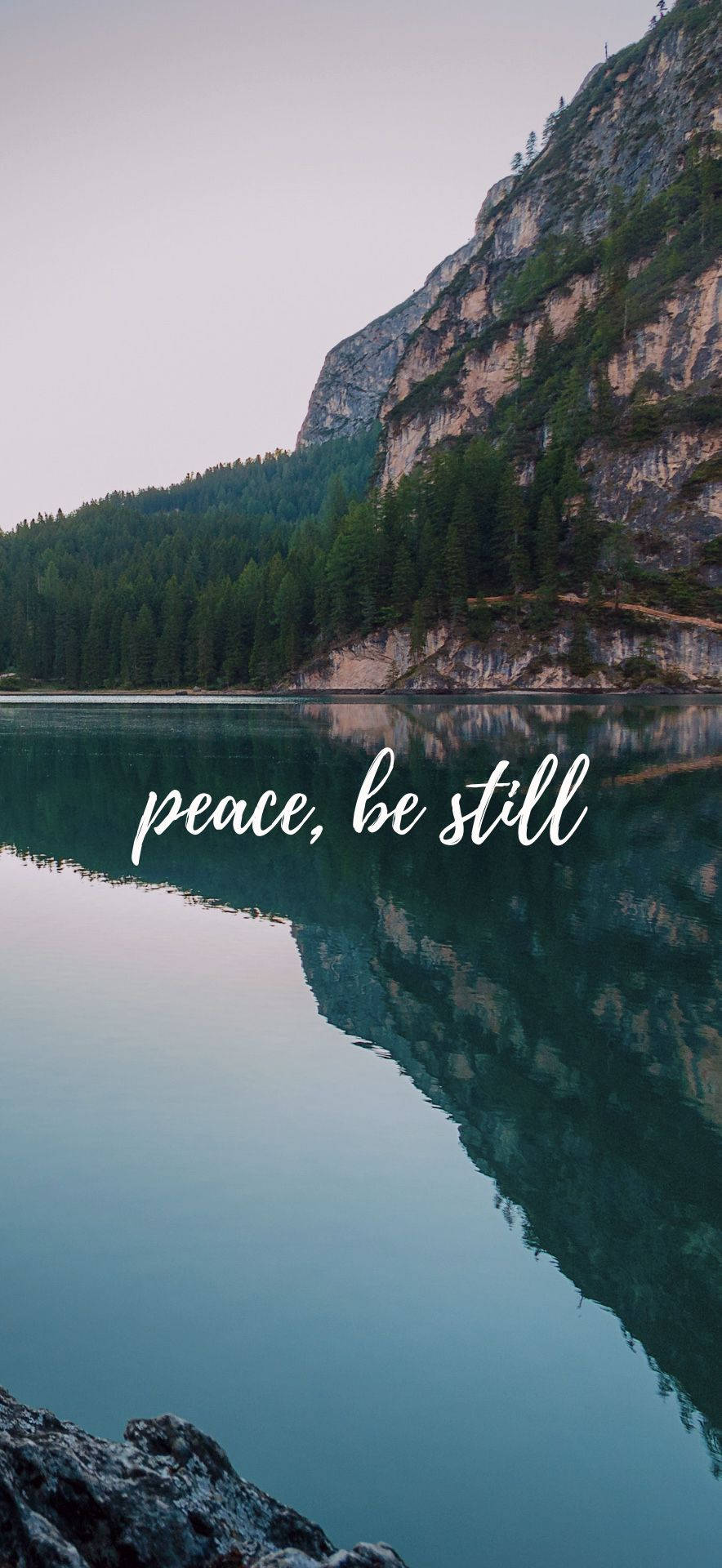 Peaceful Lake Reflection Inspirational Quote Background