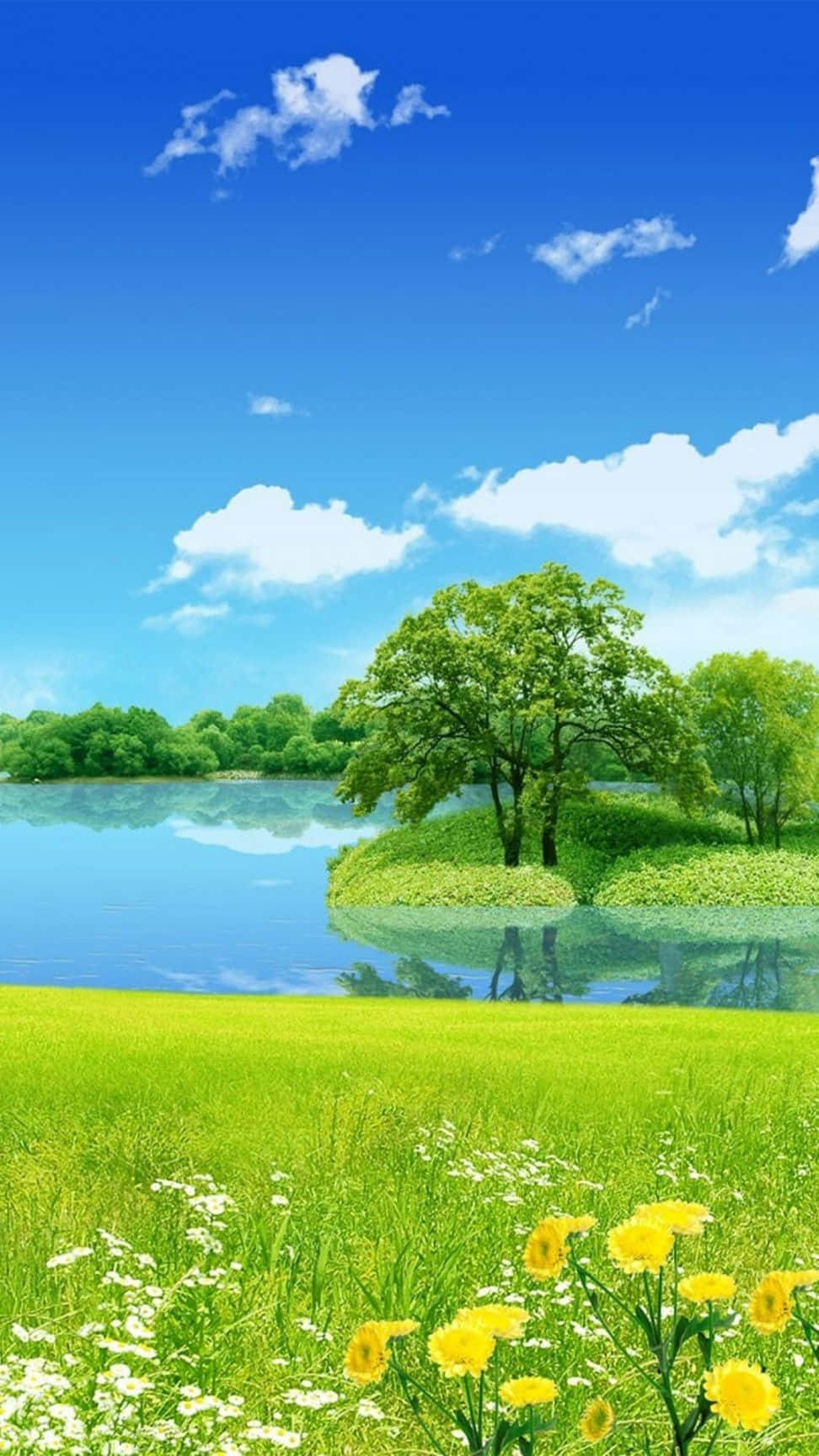Peaceful Meadow Nature Android Hd Background