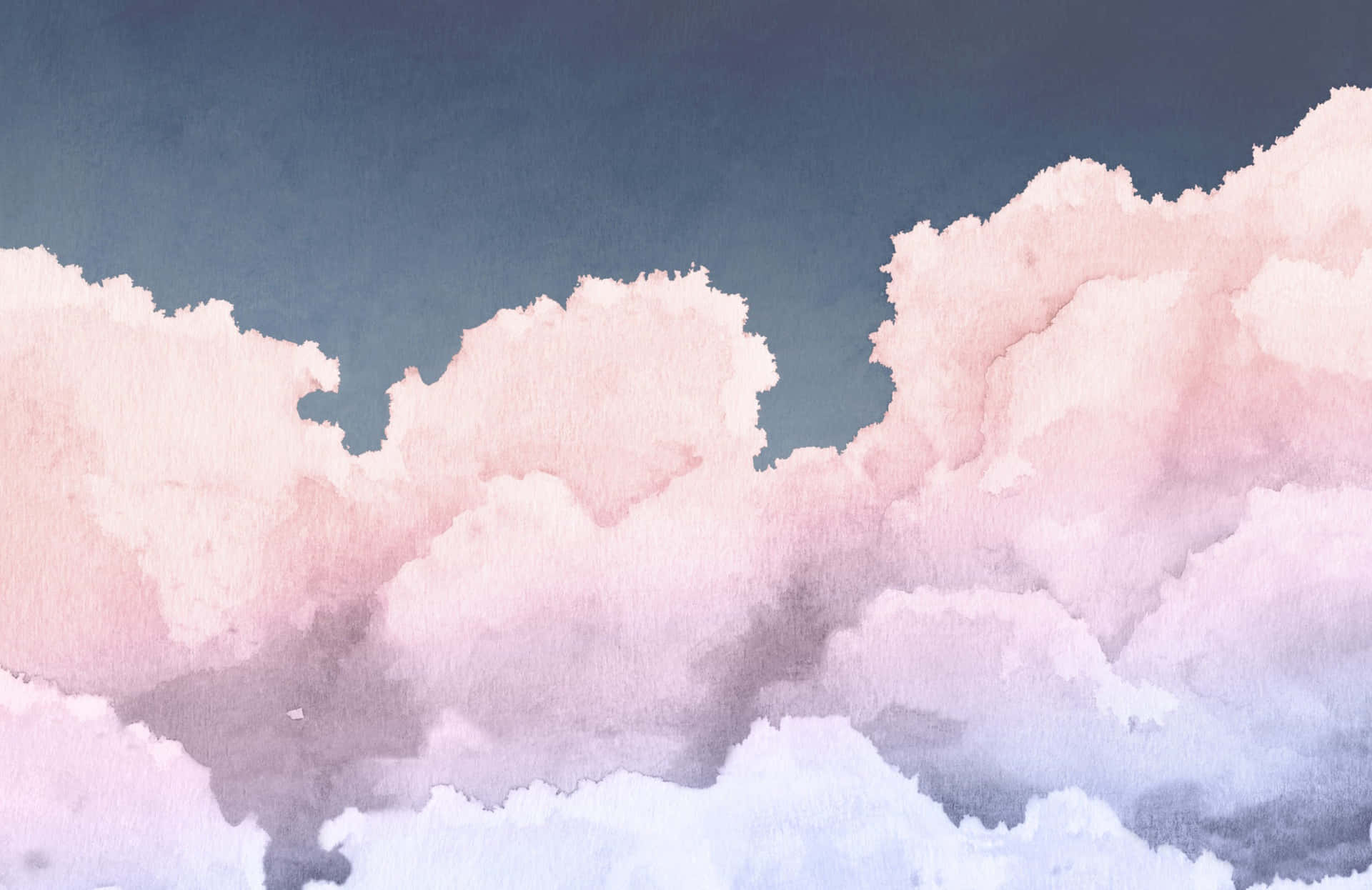 Peaceful Pink And Blue Clouds In The Sky Background