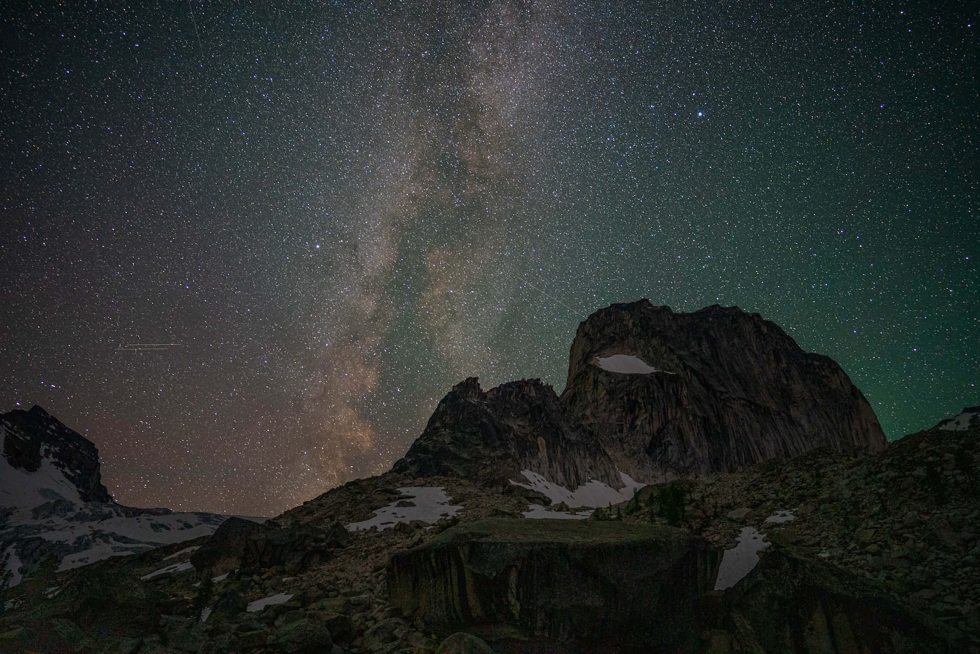 Peaceful Relaxing Galaxy Over Mountains