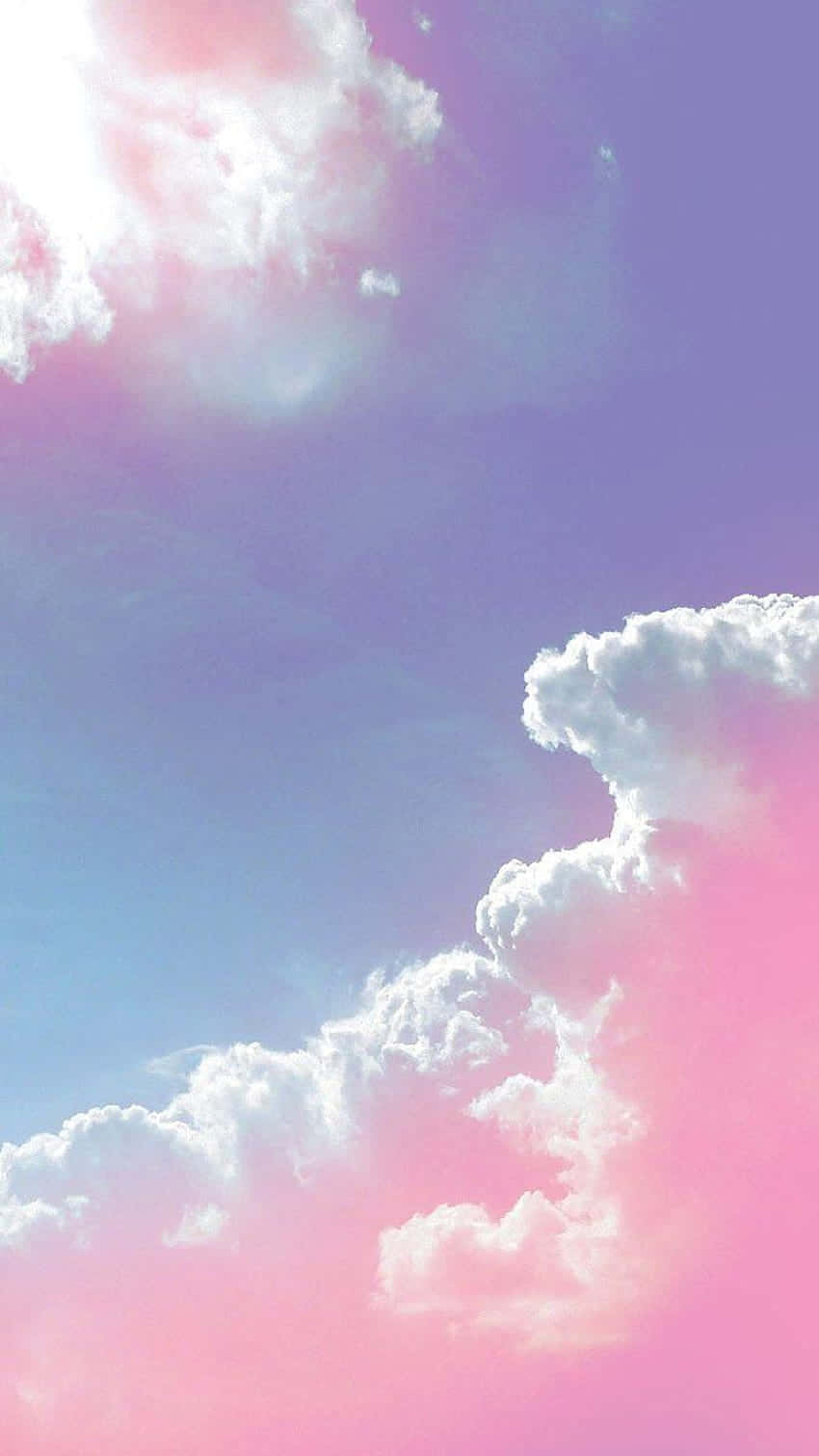 “peaceful Sky Of Pink And Blue Clouds” Background