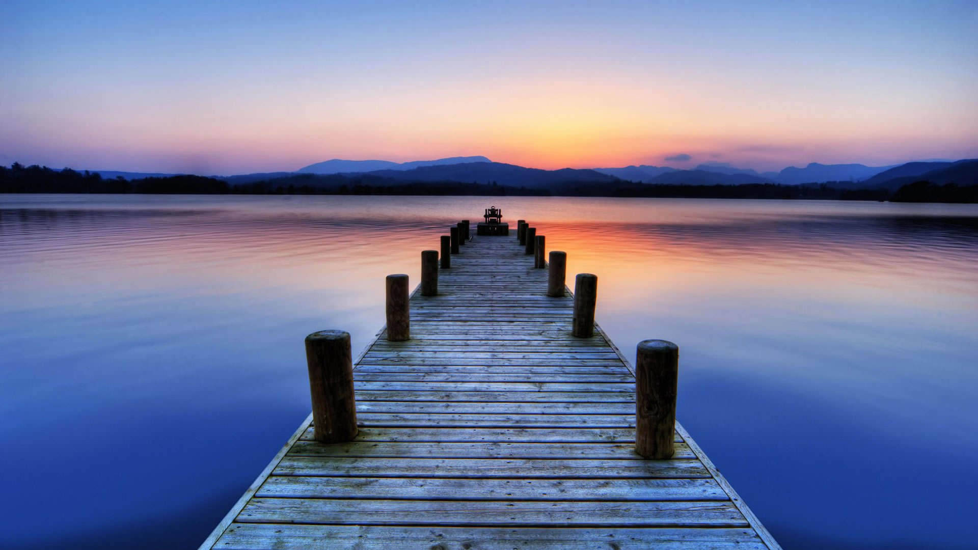 Peaceful Wooden Dock By The Lake Background