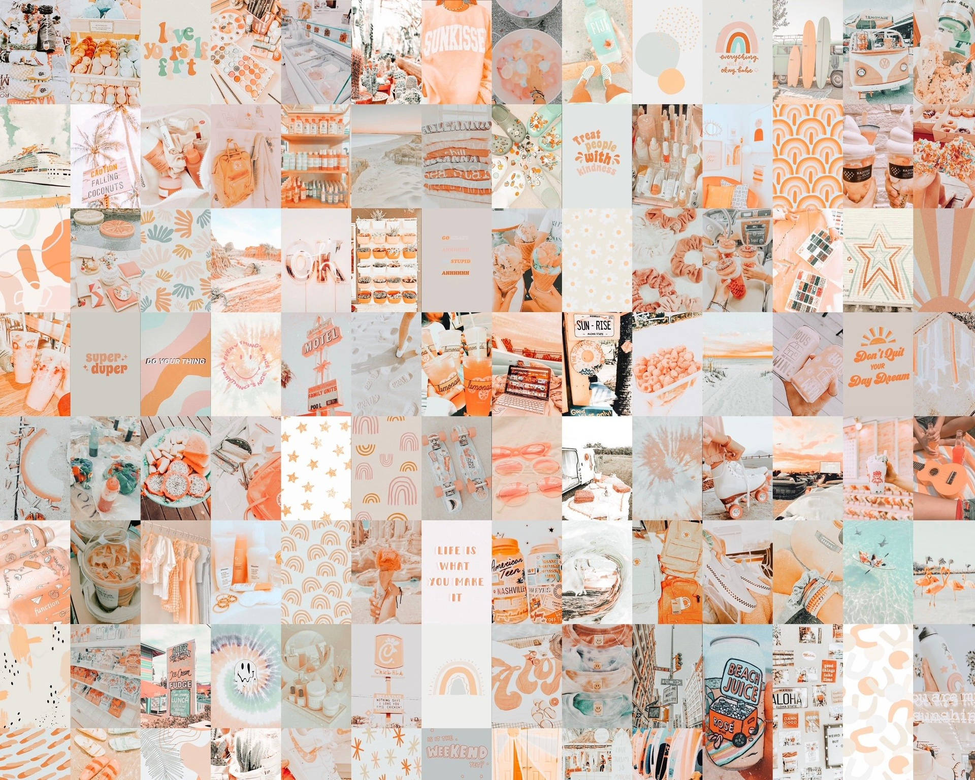 Peach Aesthetic Collage With Patterns