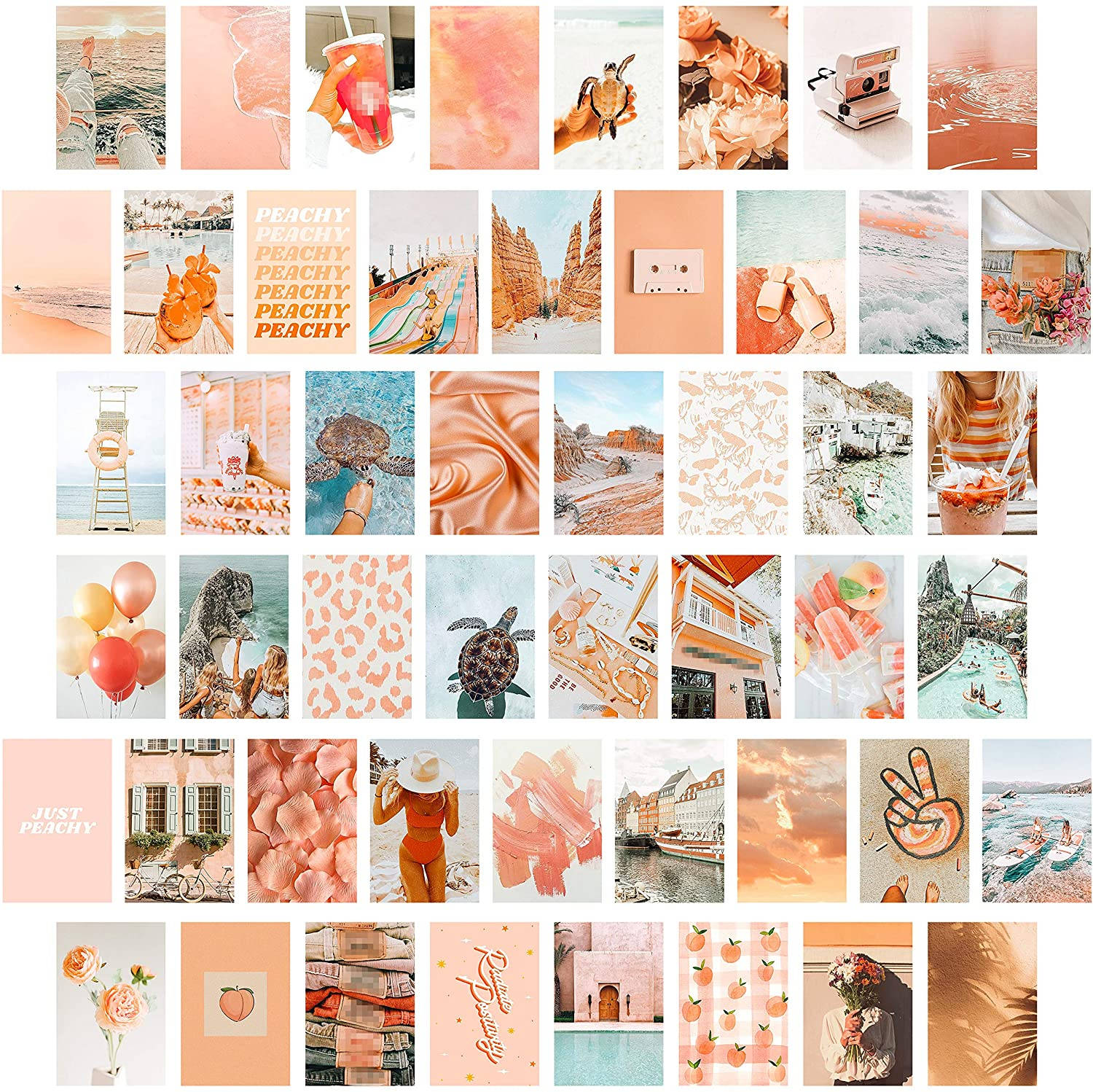 Peach Aesthetic Icons Background