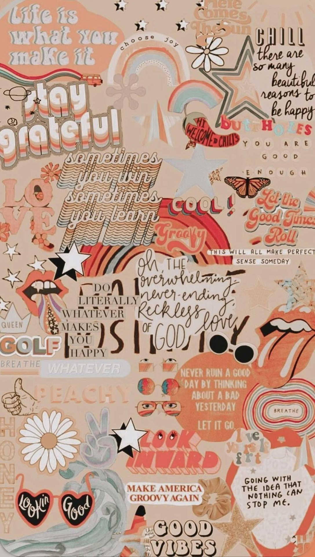 Peach Aesthetic Typography Background