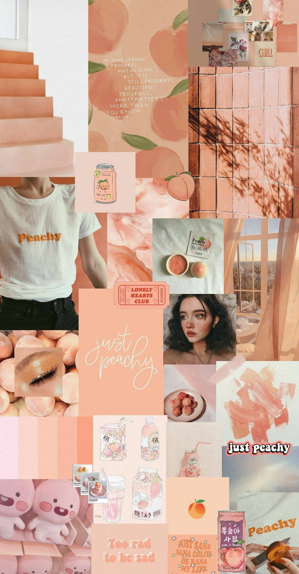 Peach Aesthetic With Gradient Stairs Background