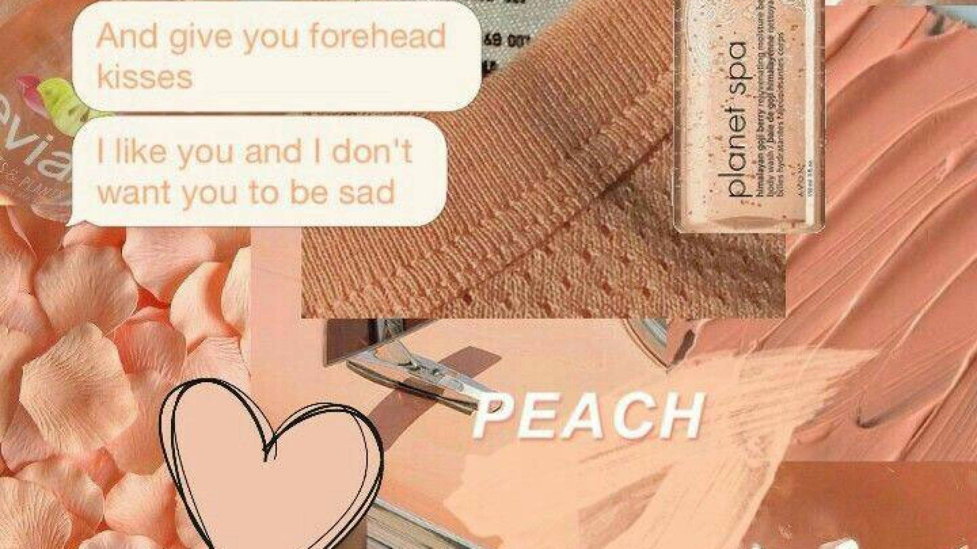 Peach Aesthetic With Text Messages Background