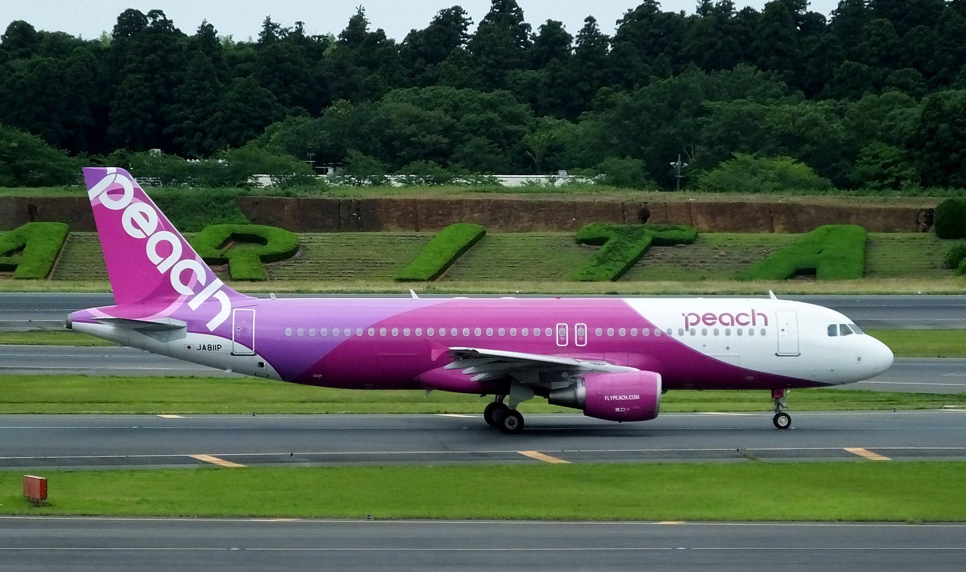 Peach Aviation At Narita Airport Background