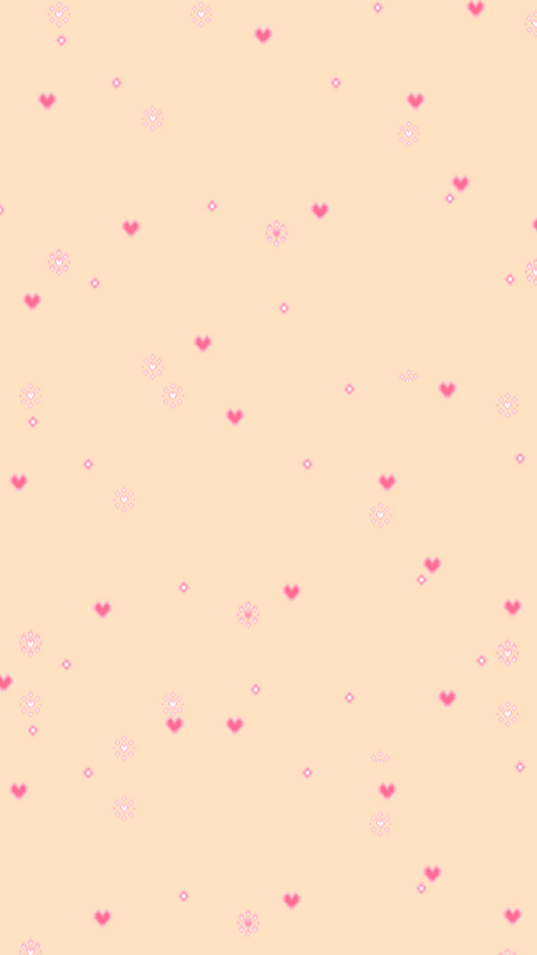 Peach Background Pink Hearts Background