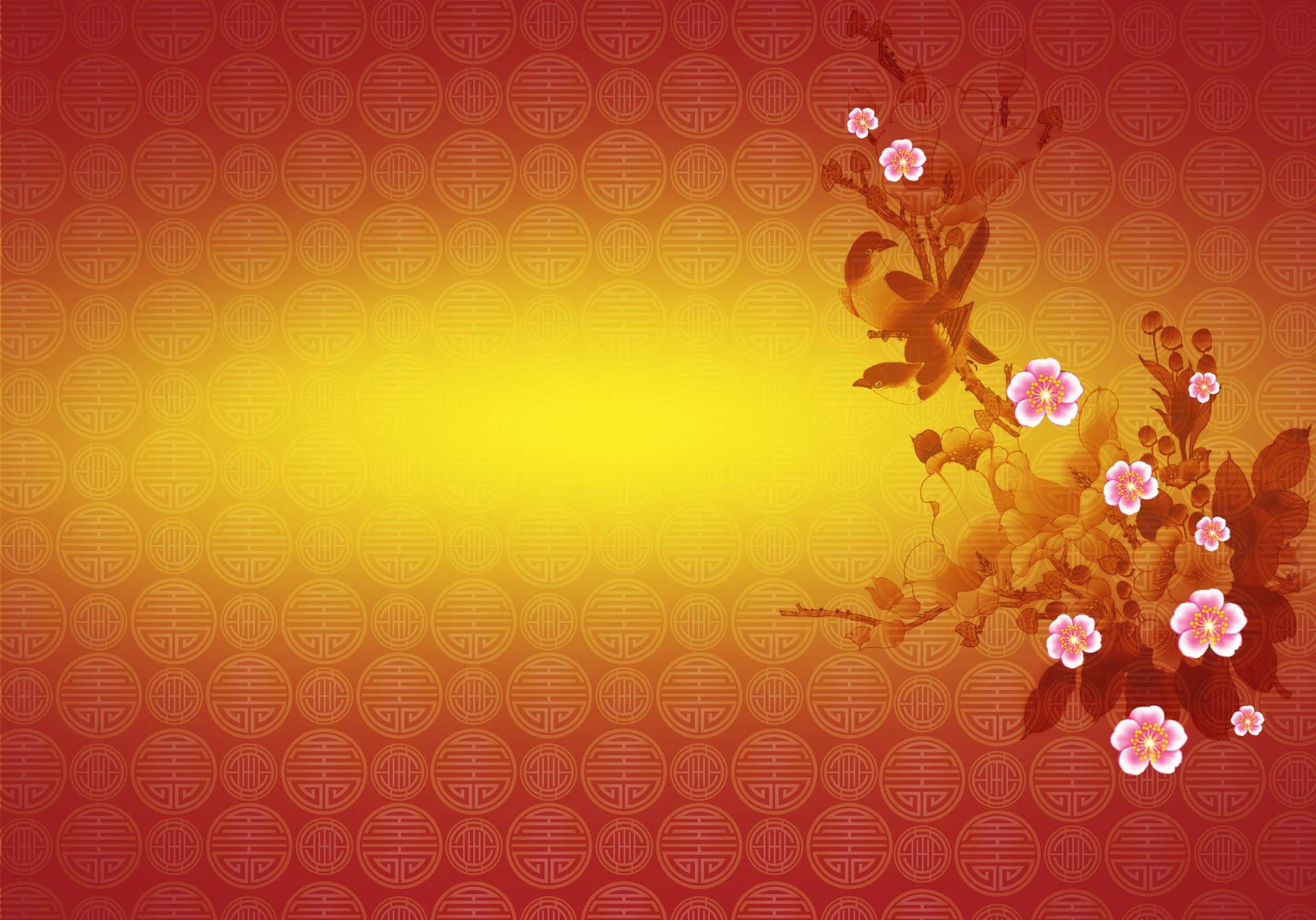 Peach Blossom Chinese New Year Background