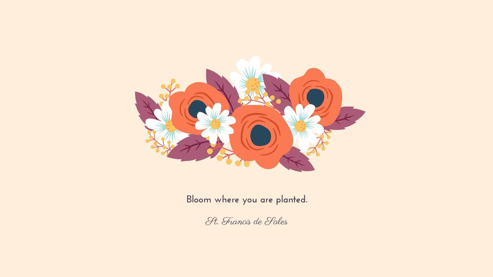 Peach Floral Spring Aesthetic Background