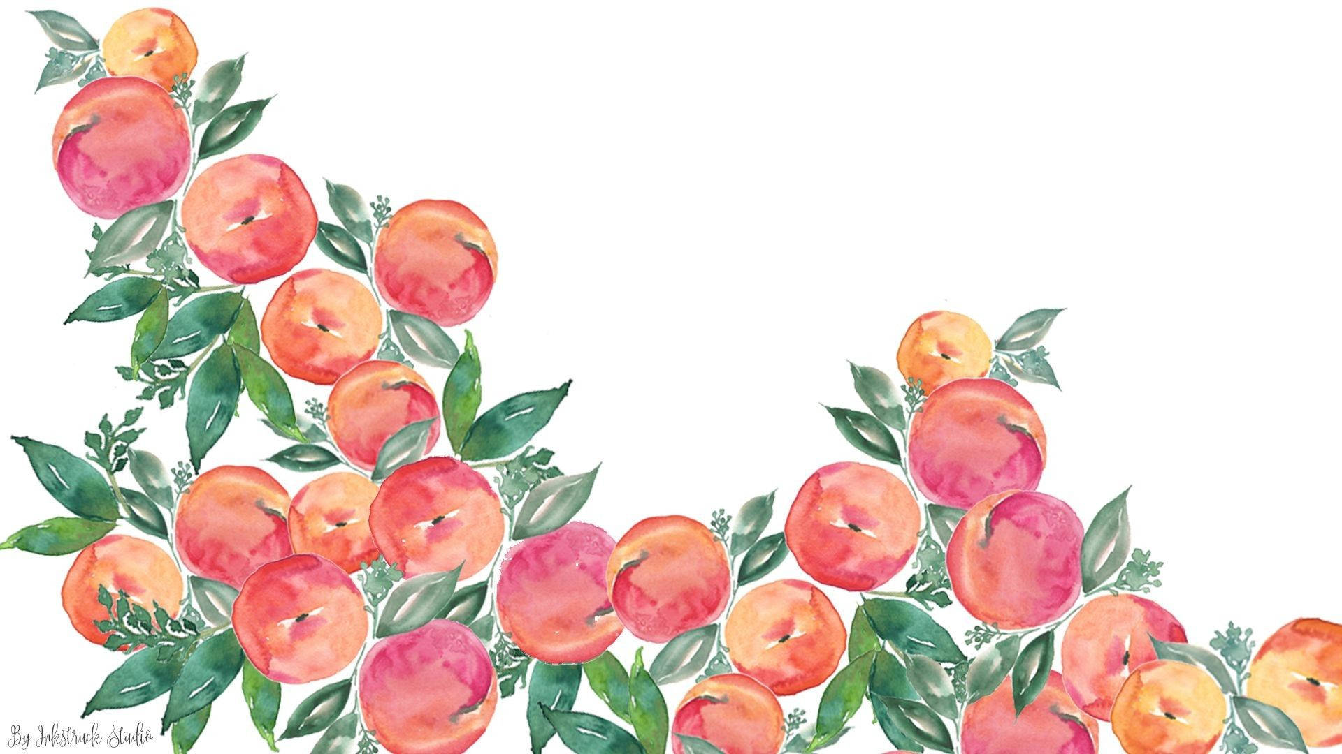 Peach Fruit Painting Background