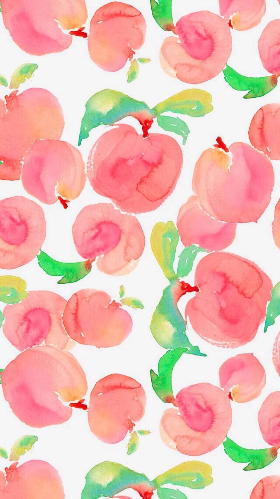 Peach Fruit Watercolor Art Background