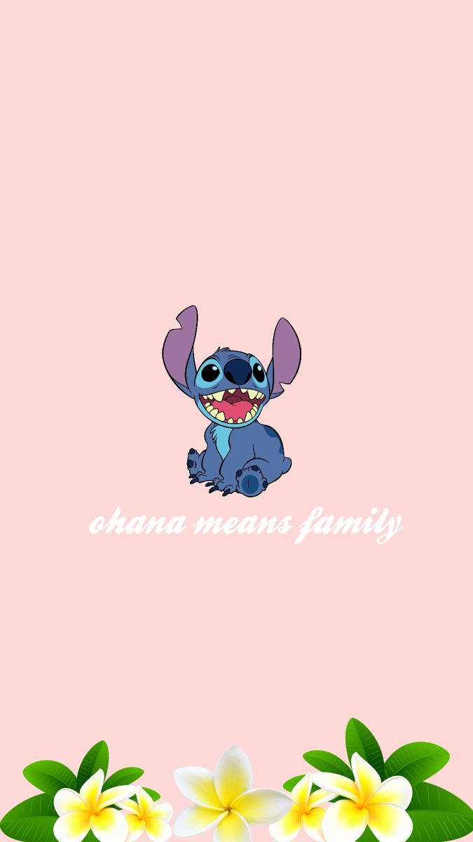 Peach Lilo And Stitch Iphone Ohana Background