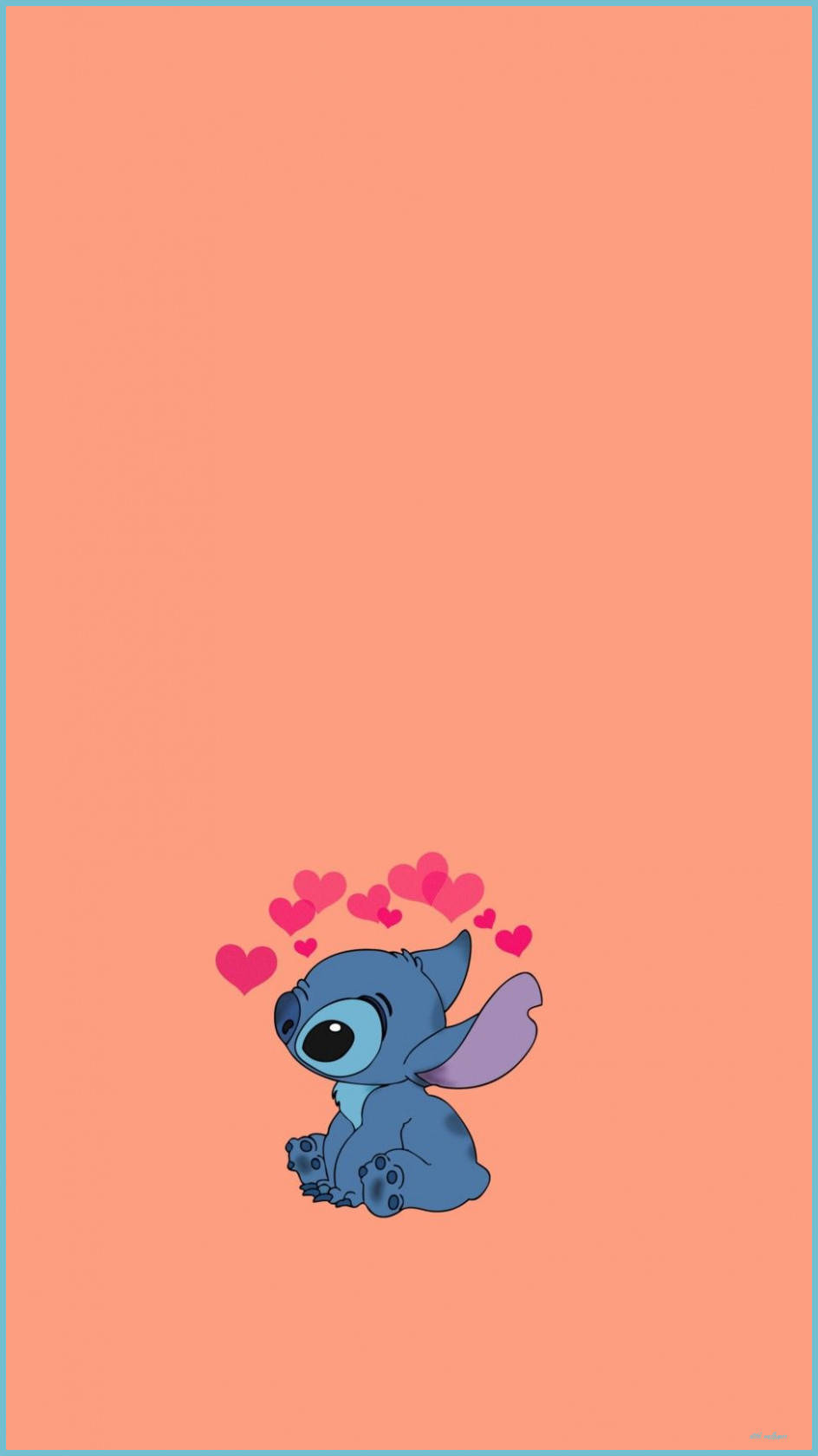 Peach Orange Lilo And Stitch Iphone Background