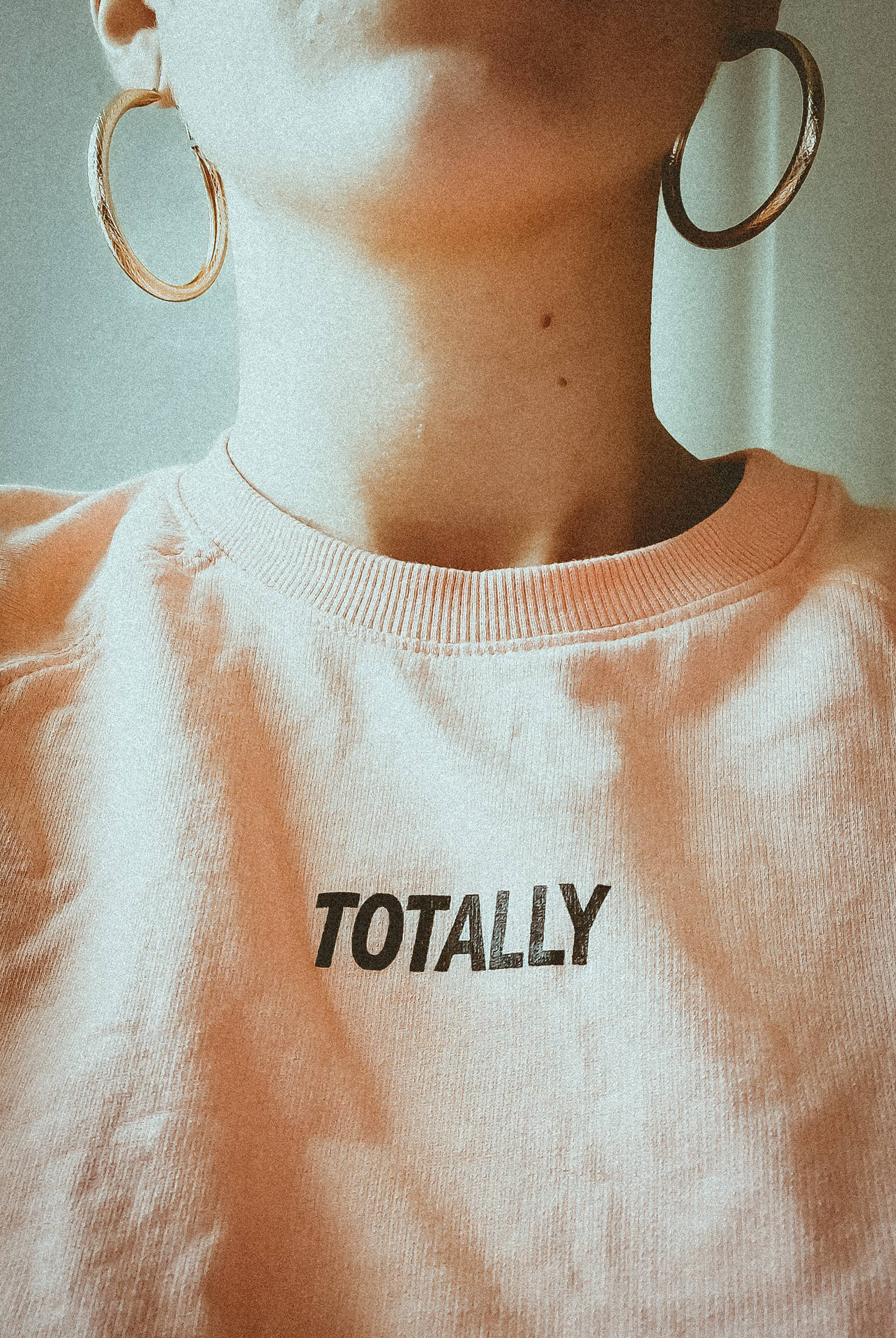 Peach Shirt With Bold Font Background