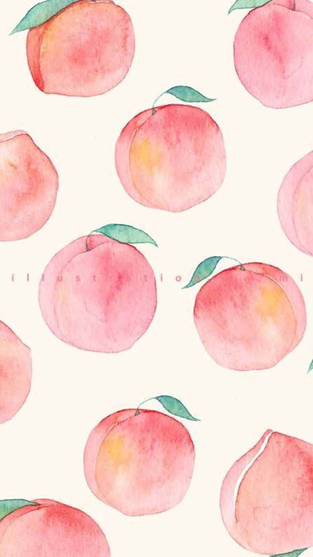 Peach Watercolor Pattern - Apricots Background