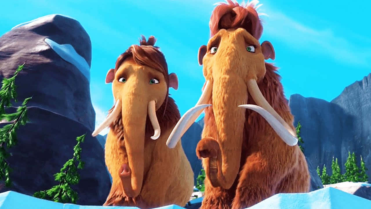 Peaches And Ellie In Ice Age Continental Drift Background