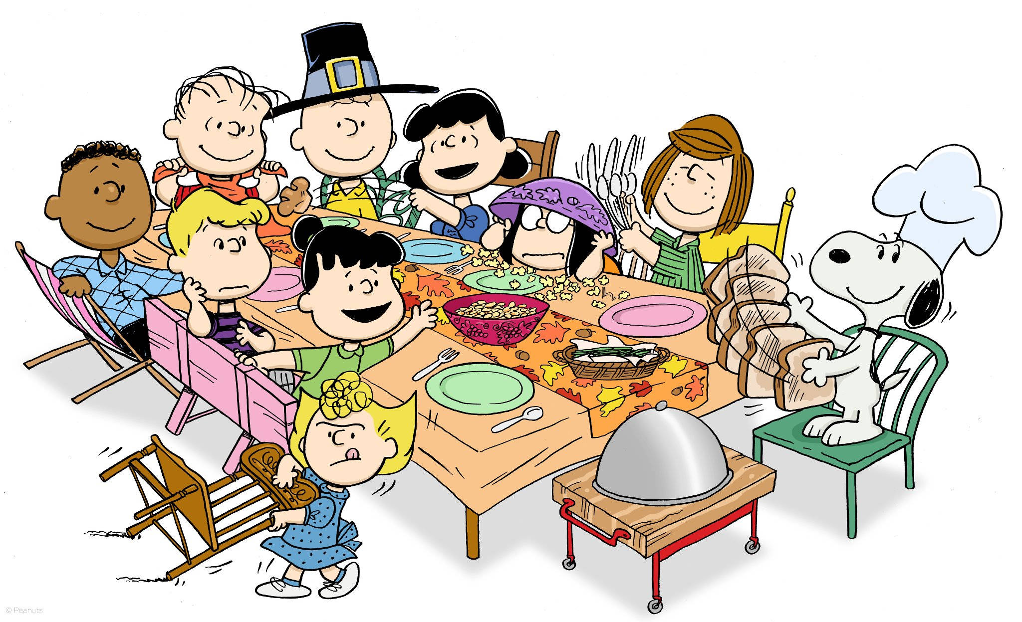 Peanuts Gang Thanksgiving Meal Art