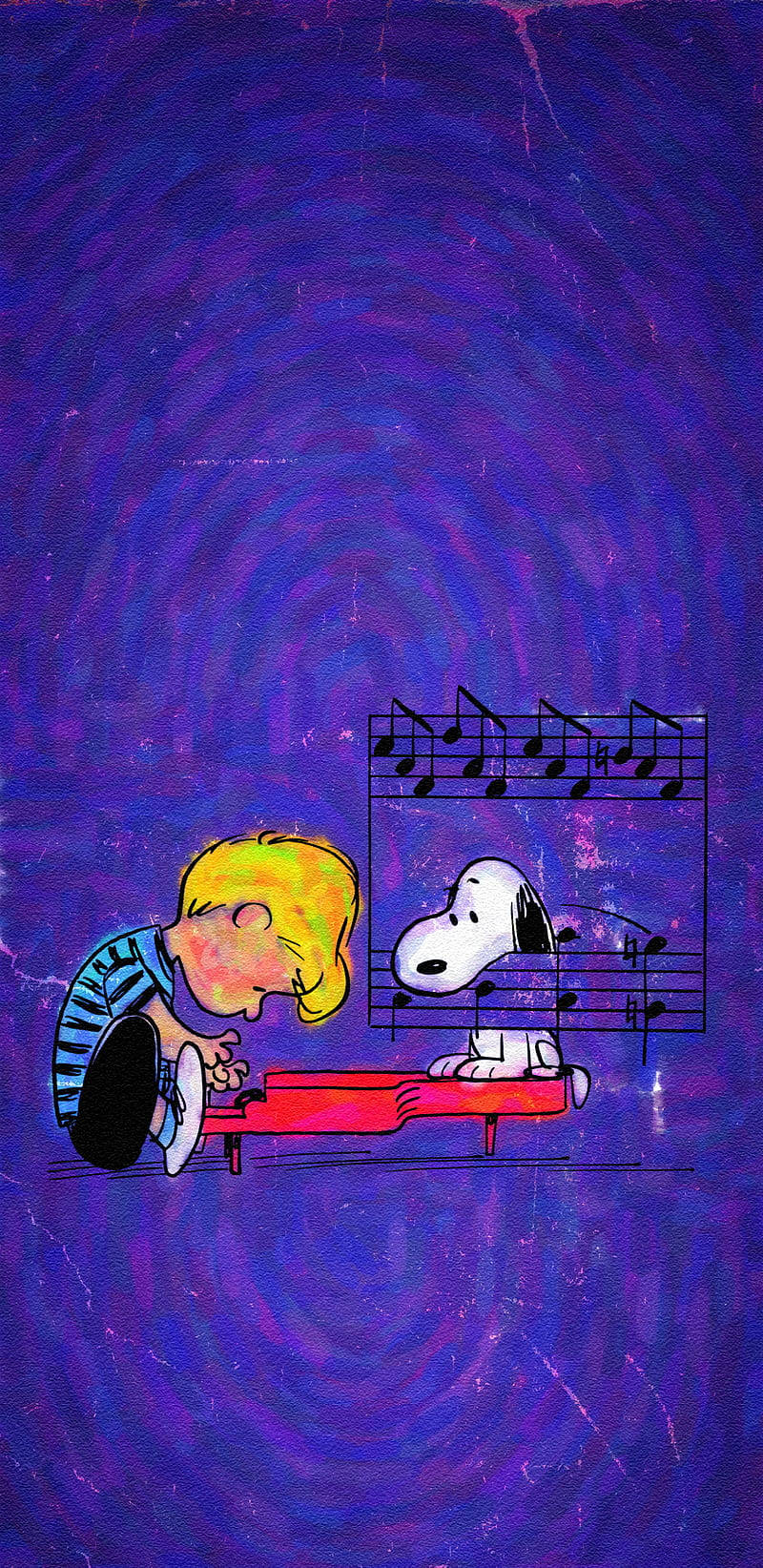 Peanuts Schroeder And Snoopy Art Background
