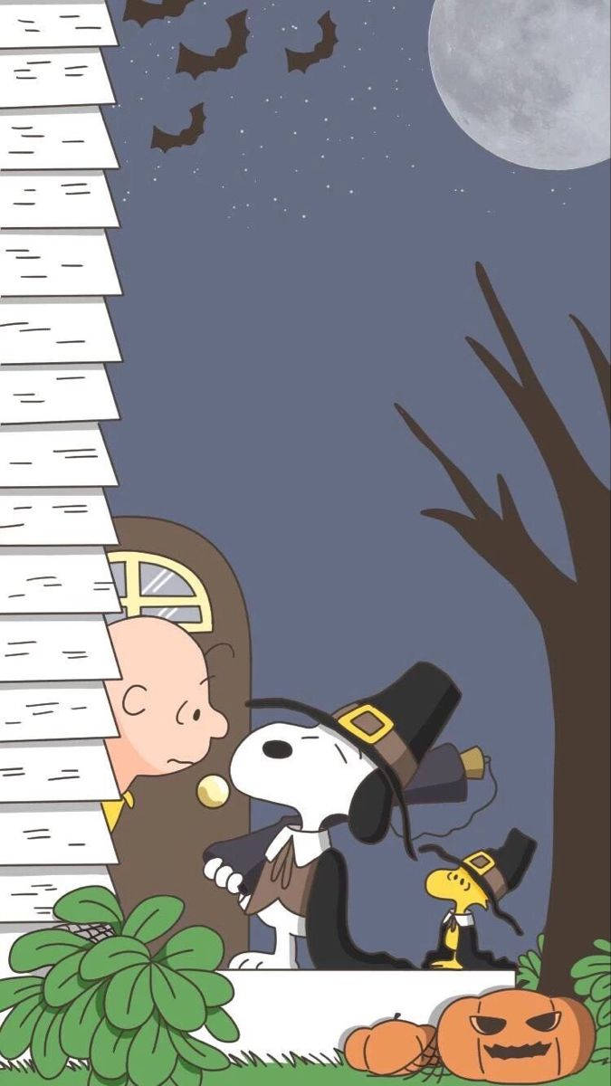 Peanuts Thanksgiving Pilgrim Doorstep Background