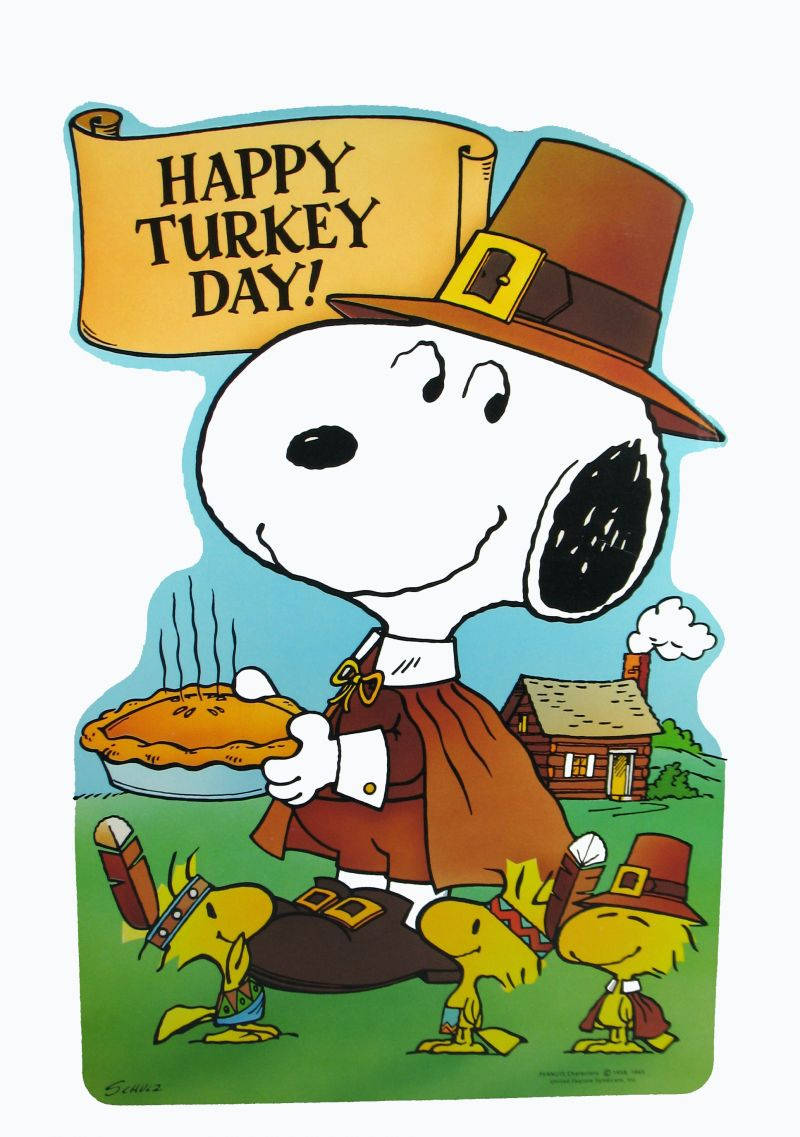 Peanuts Thanksgiving With Pilgrim Snoopy Background