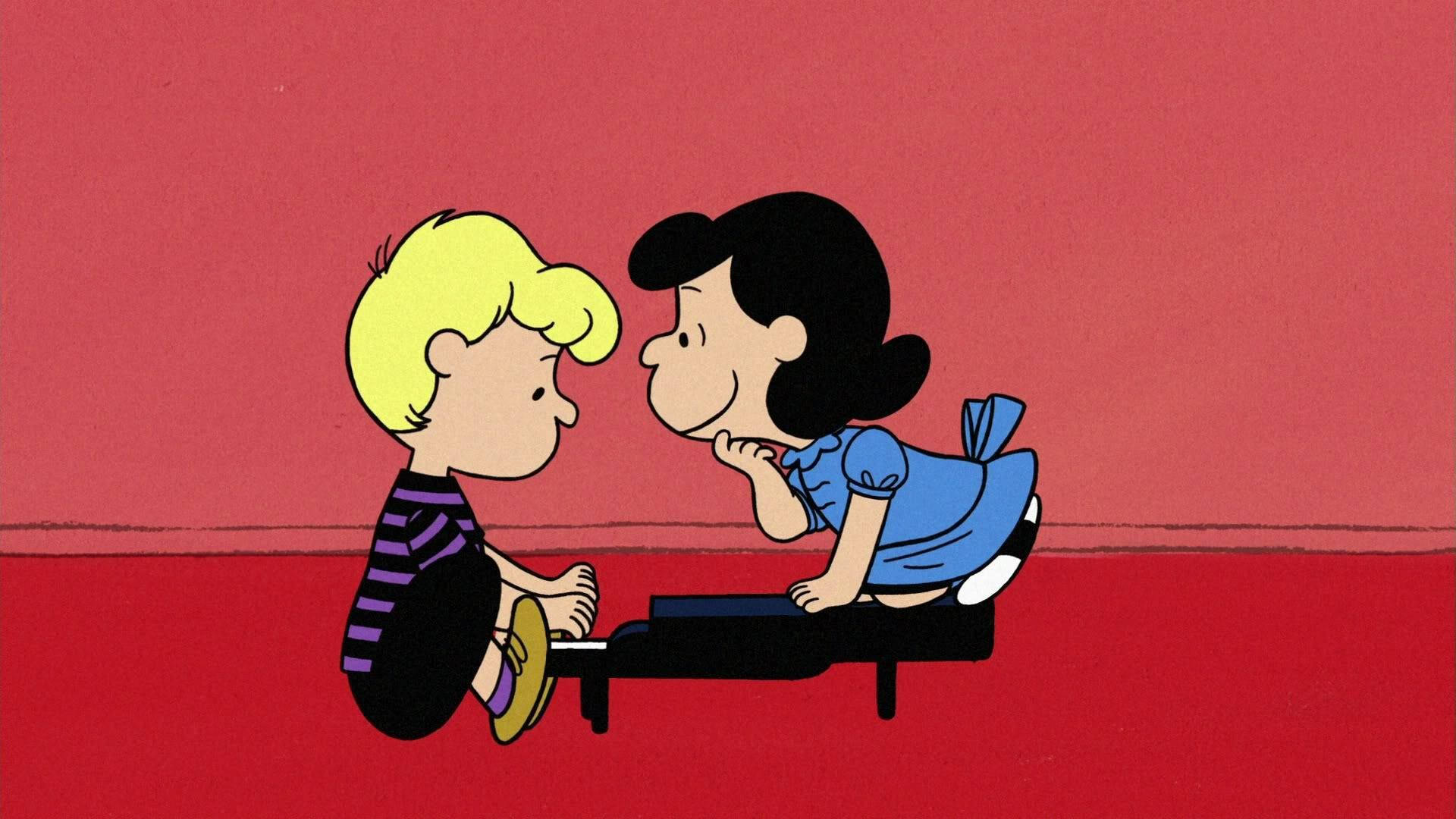 Peanuts Valentine's Schroeder And Lucy Background