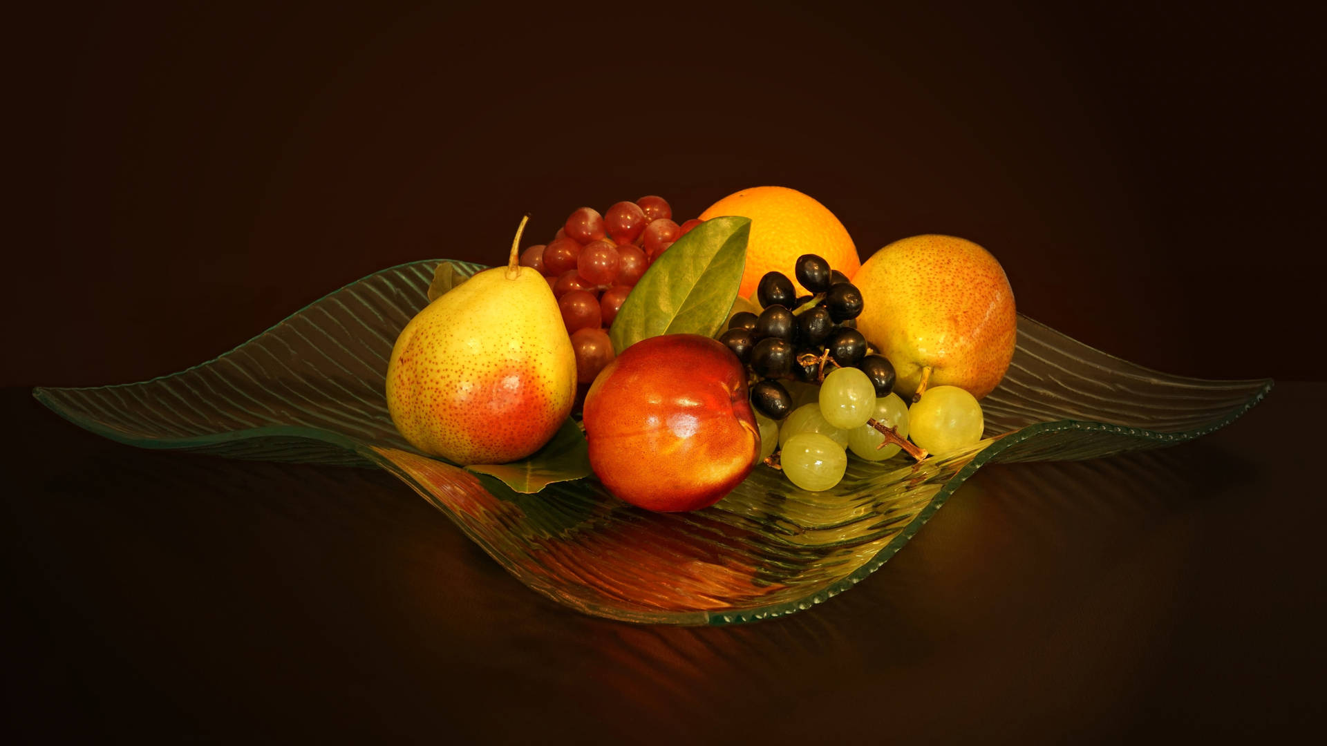 Pear Fruits Glass Plate