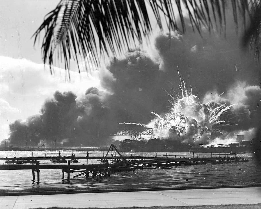 Pearl Harbor Bombing In Hawaii Usa Background