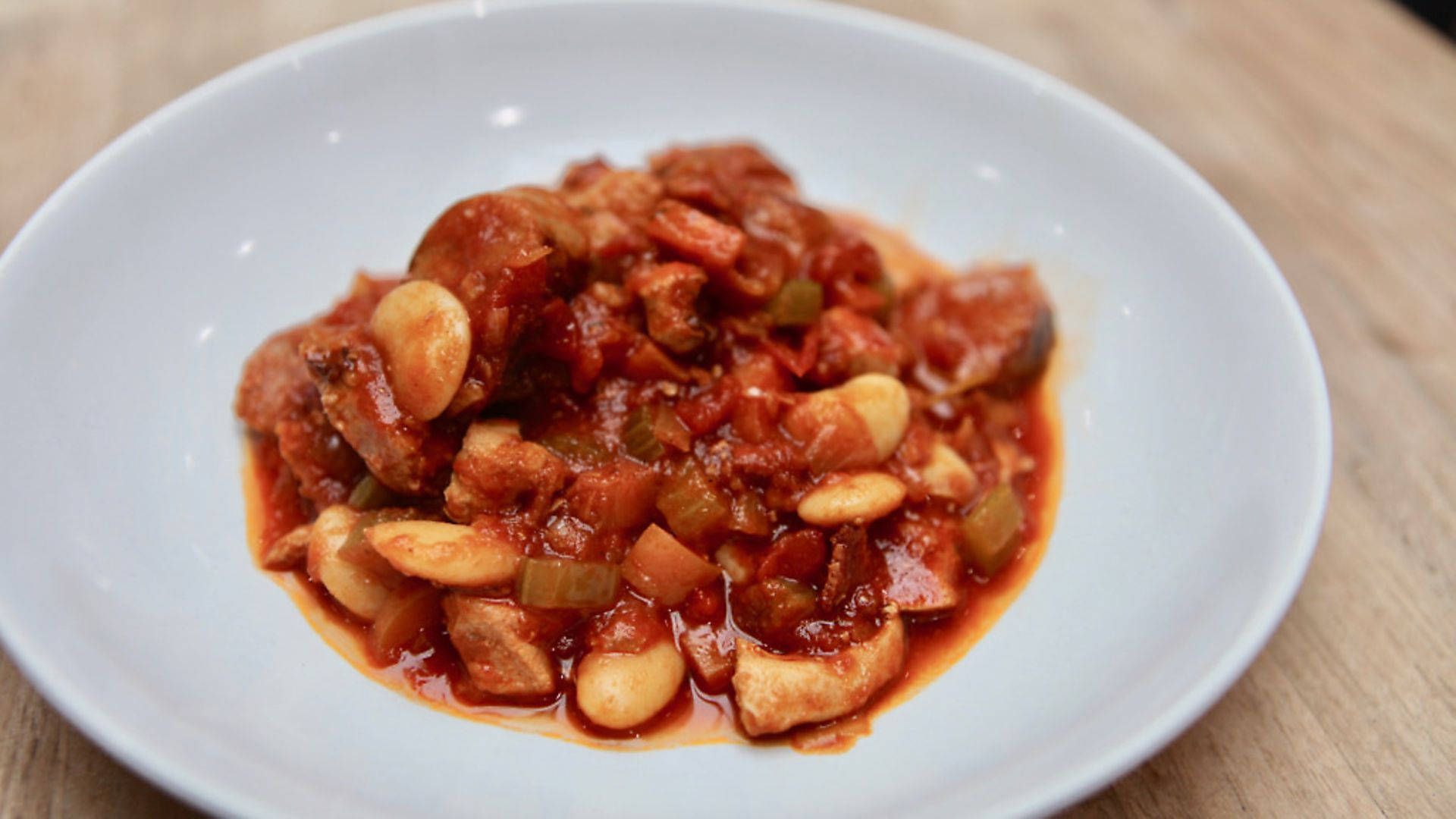 Peasant Cassoulet Dish In White Wine Sauce Background