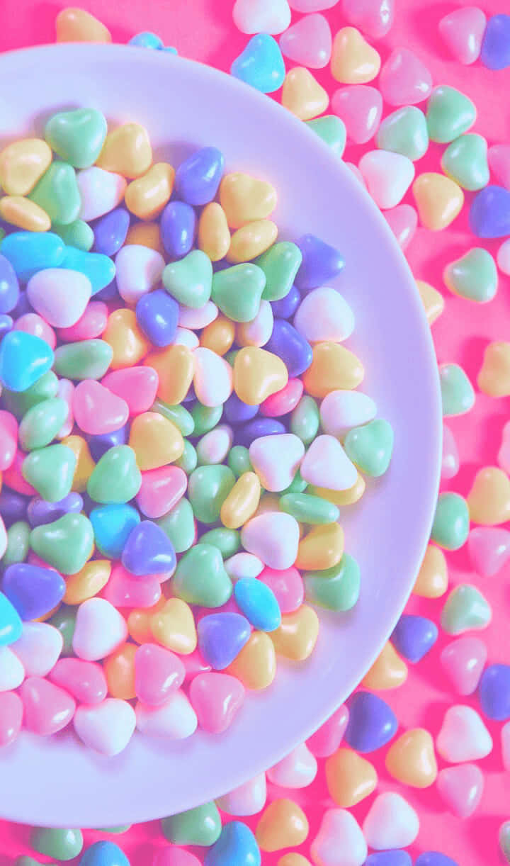 Pebble Heart Candy Aesthetic Background