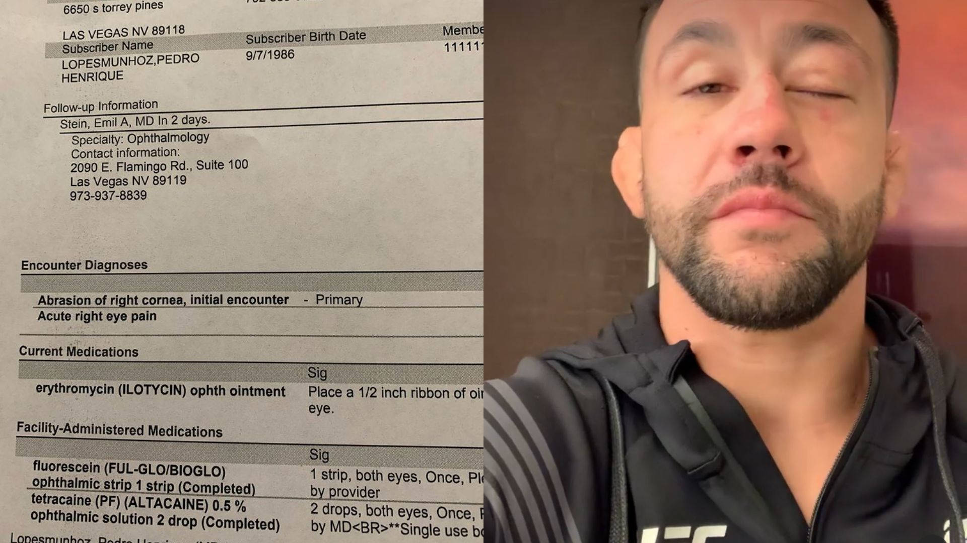 Pedro Munhoz Medical Result Background