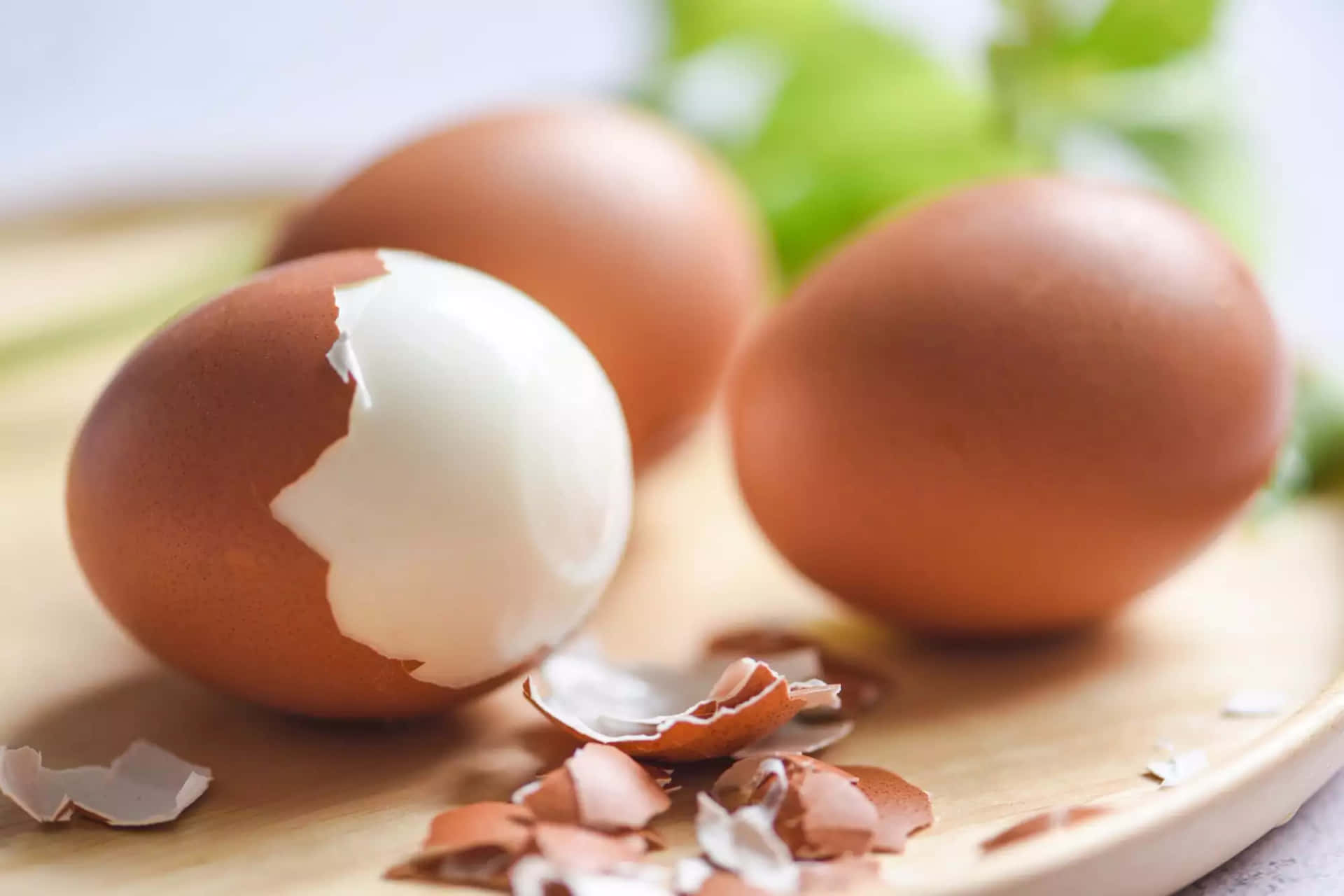 Peeled Oval Brown Egg Background