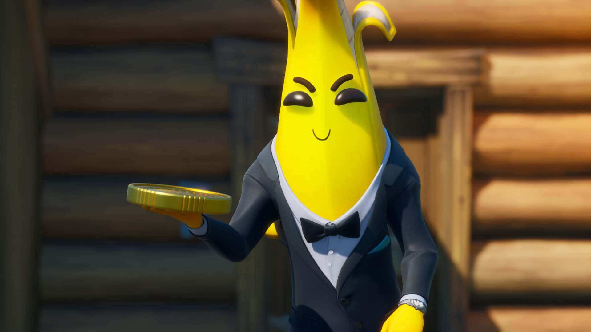 Peely The Banana Professional Gamer In Fortnite Background