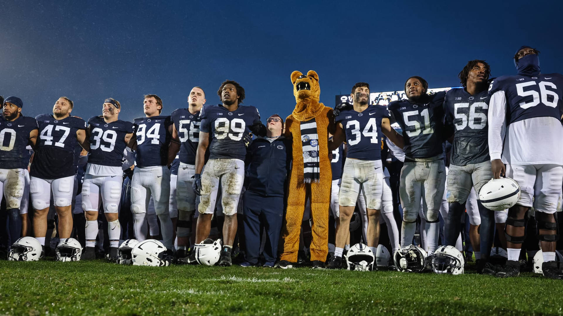 Penn State Football Players Pose For A Photo