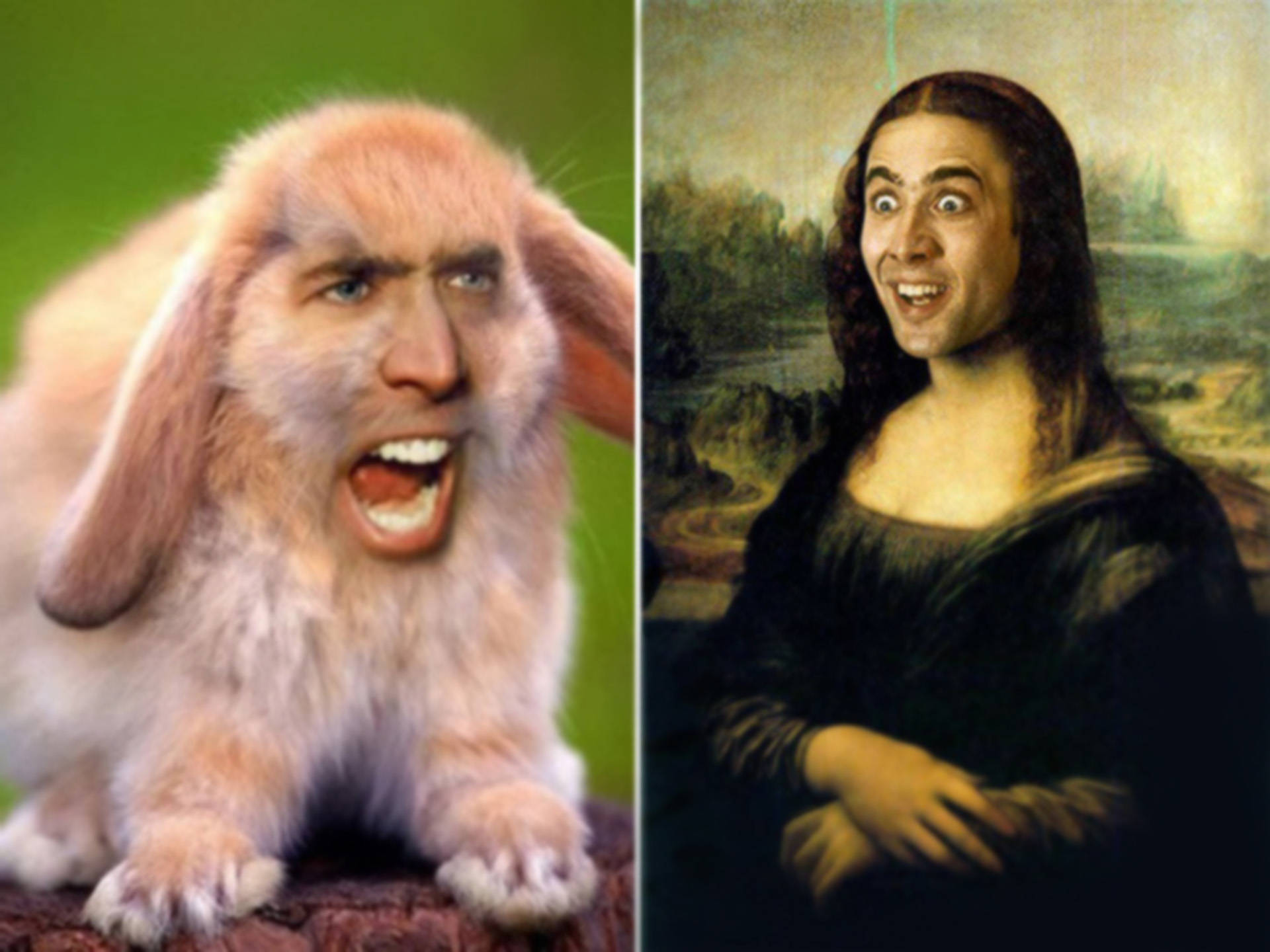 Pensive Nicolas Cage Meme Background