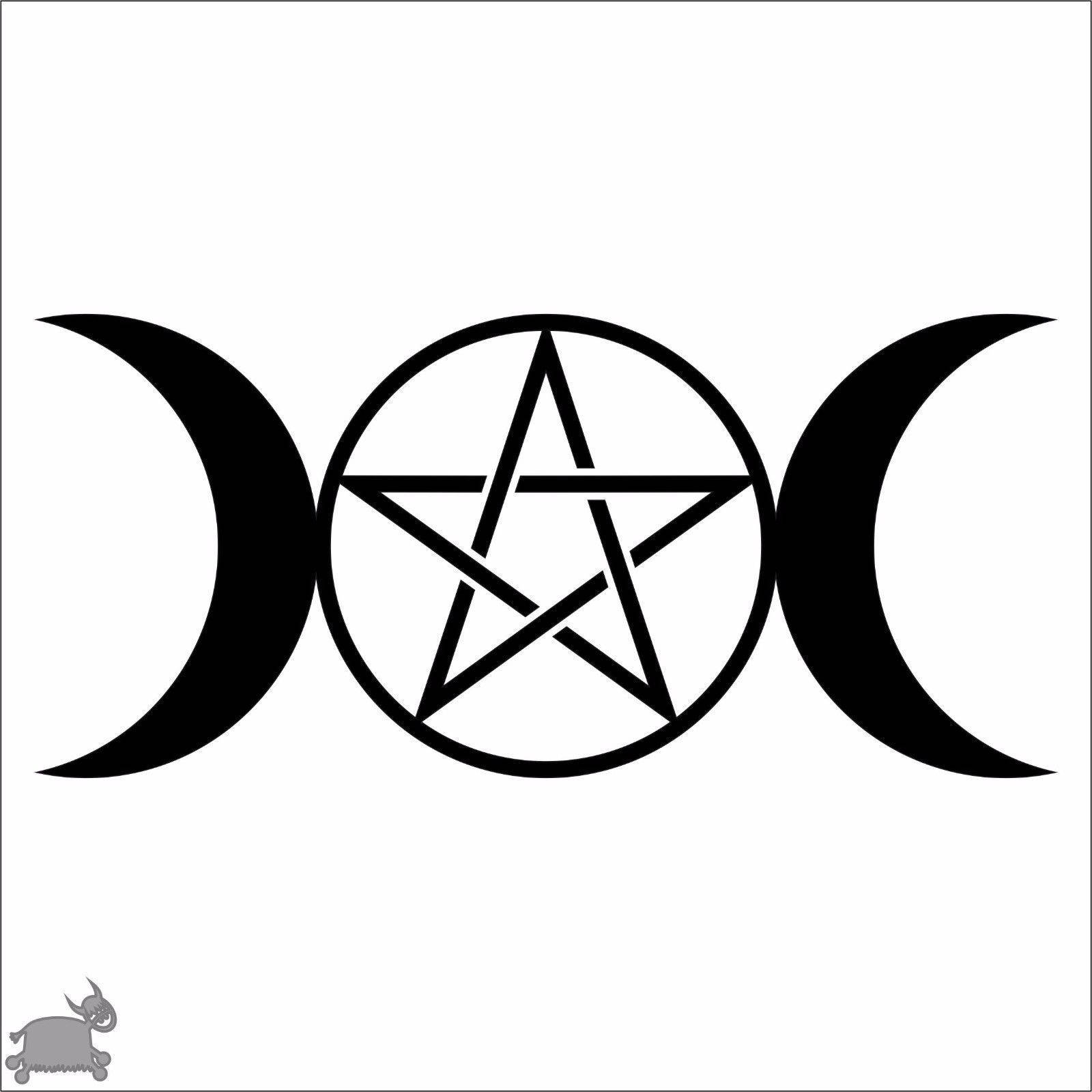 Pentagram With Crescent Moons Background