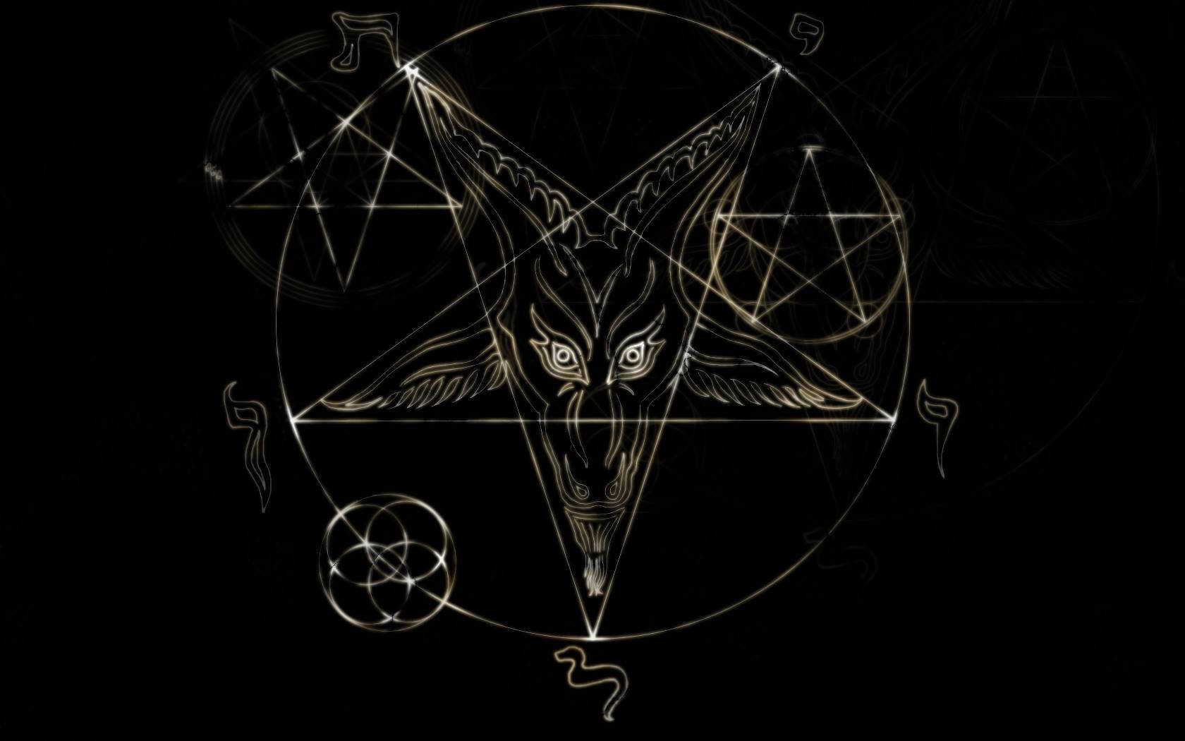 Pentagram With Stars Background