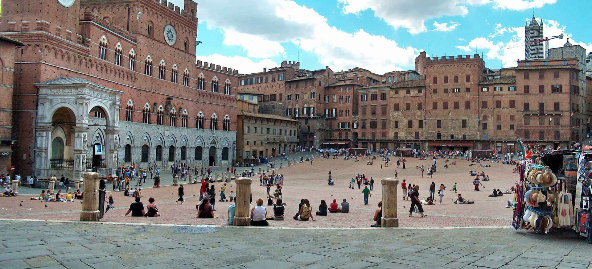 People At Piazza Del Campo In Siena