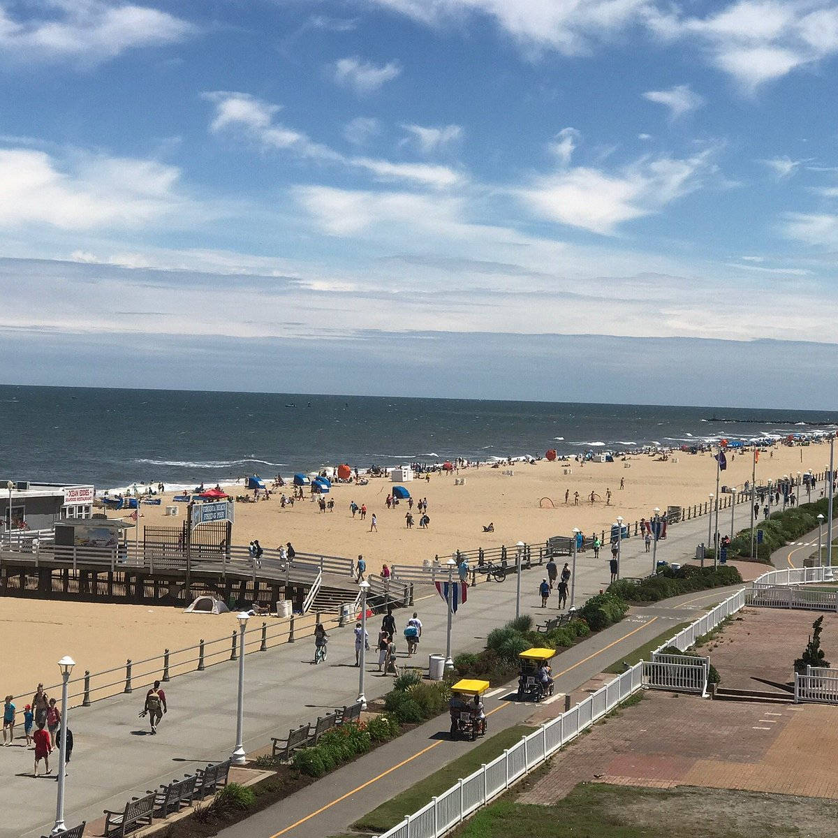 People At Virginia Beach Oceanfront Background