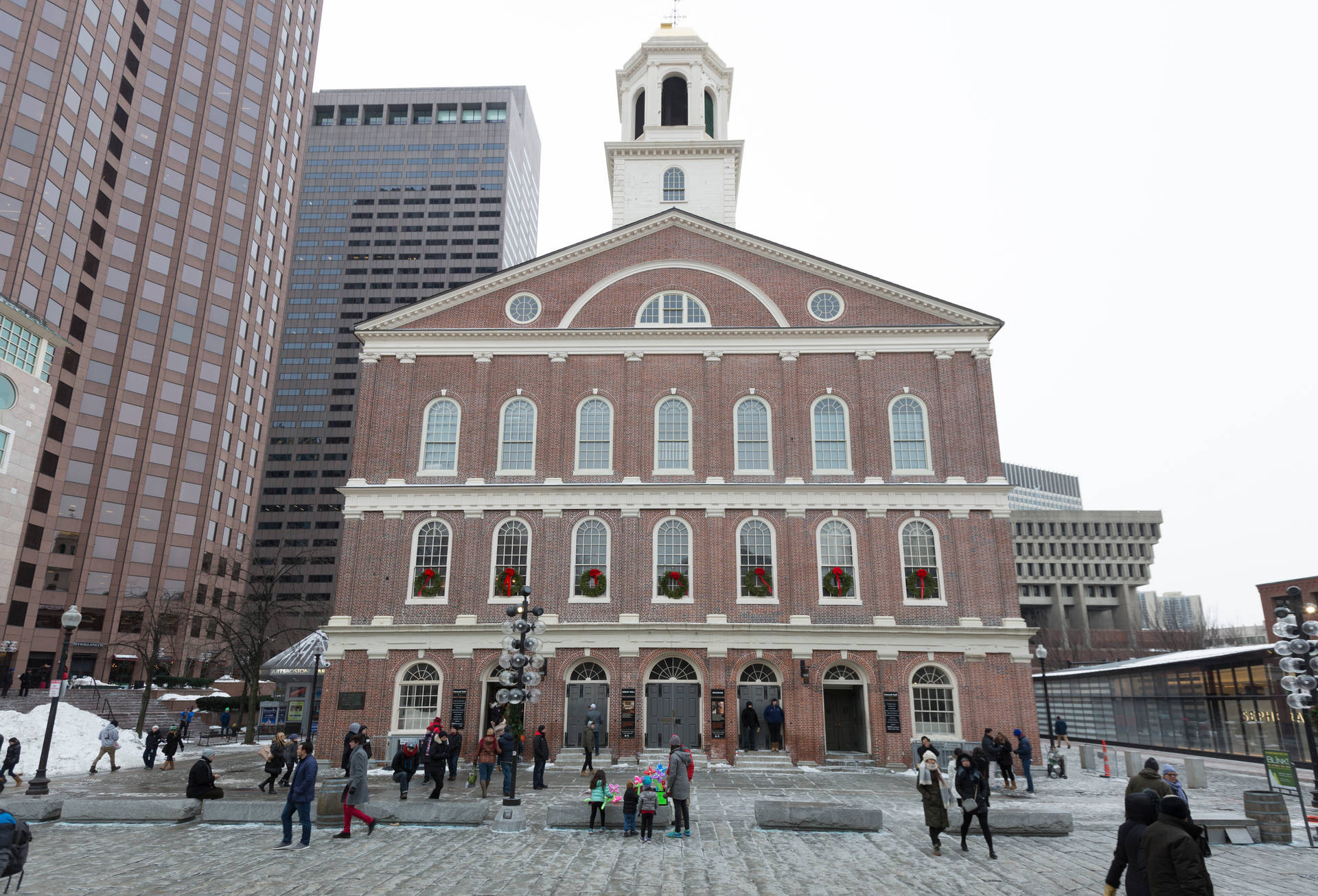 People Entering Leaving Faneuil Hall