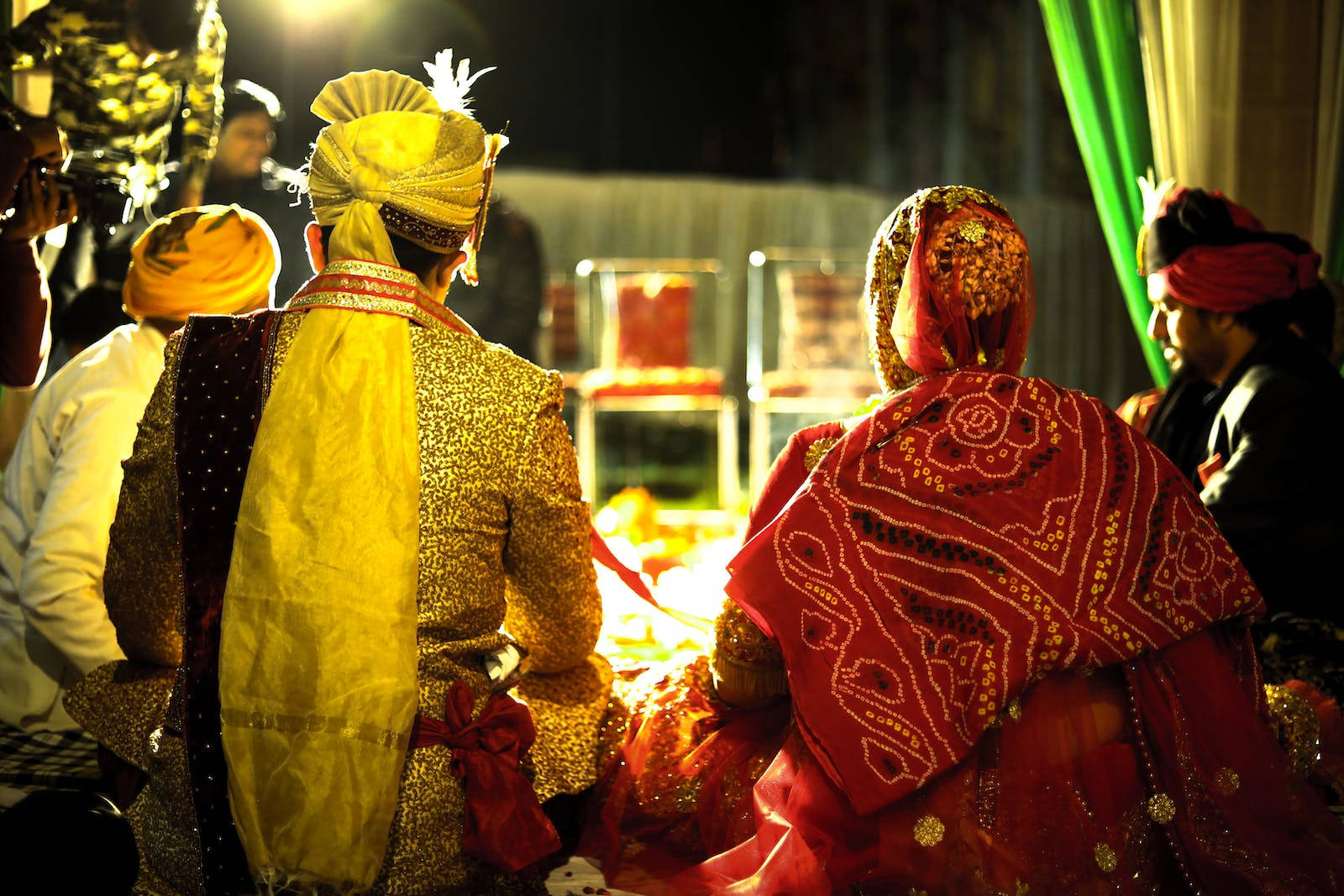 People Gathering At Indian Wedding Background