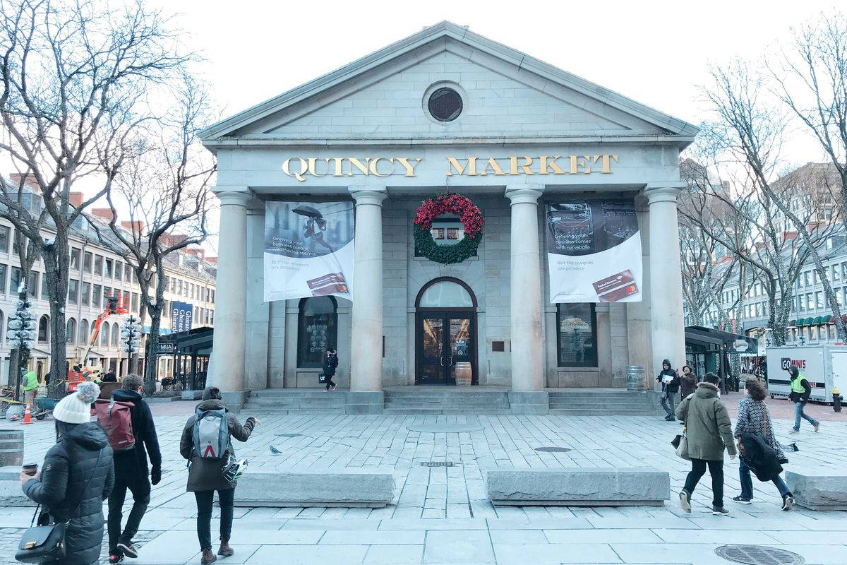 People In Quincy Market Faneuil Hall