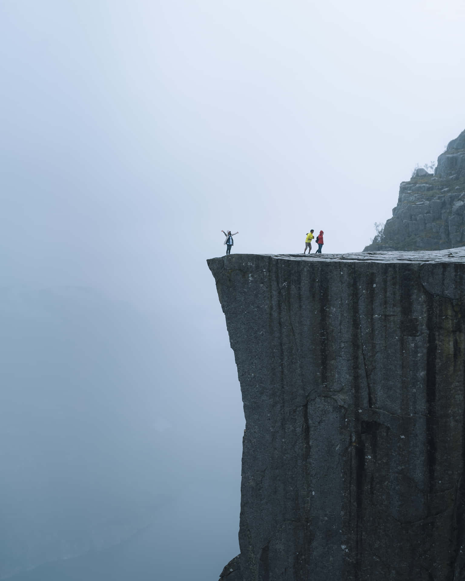 People On Top Of The Cliff Pulpit Rock