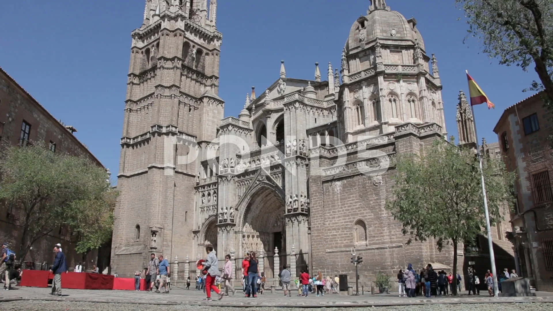 People Outside The Toledo Cathedral