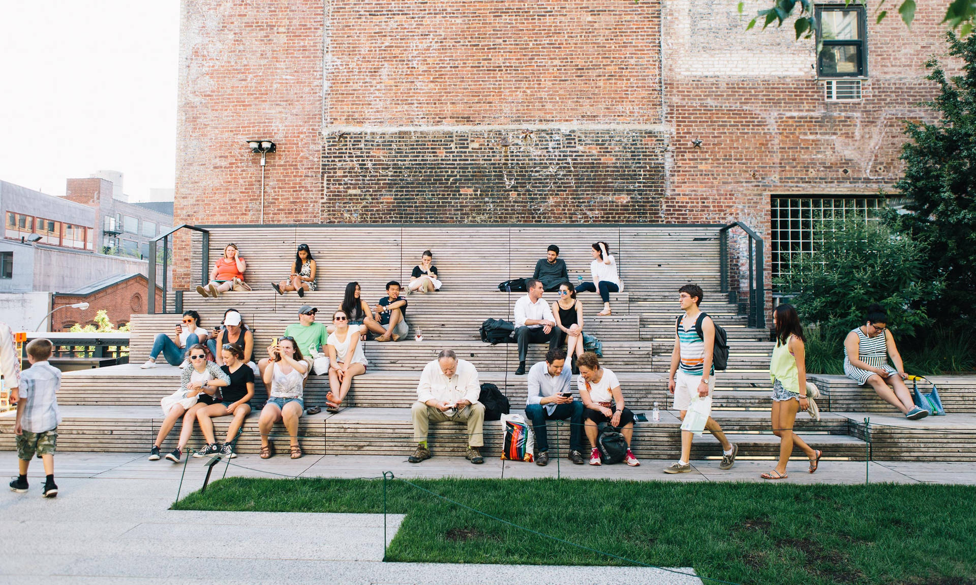 People Sitting At The High Line Background